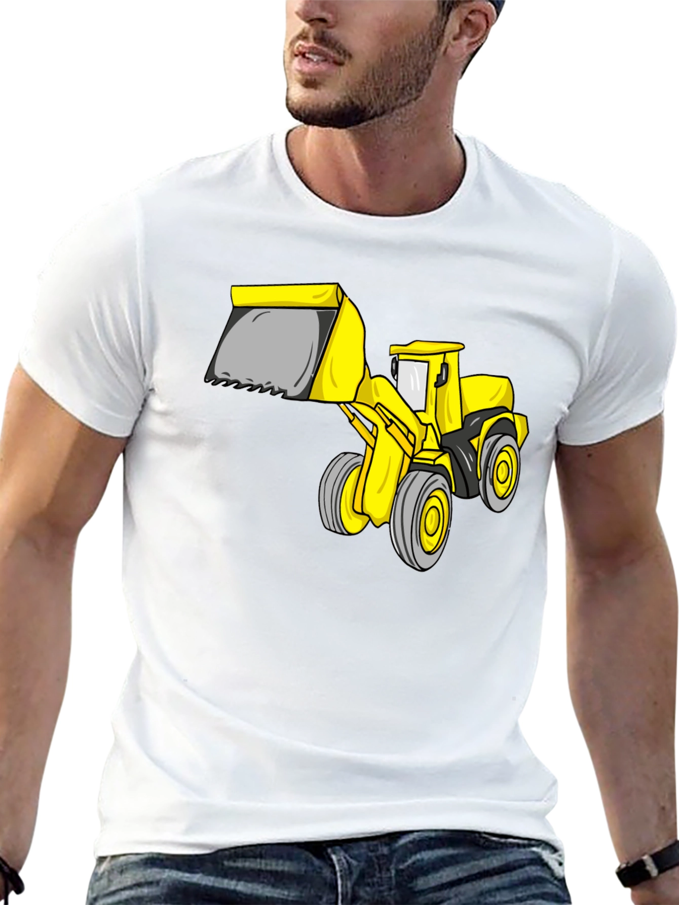 Bulldozer Graphic Tee - Black Cotton T-Shirt