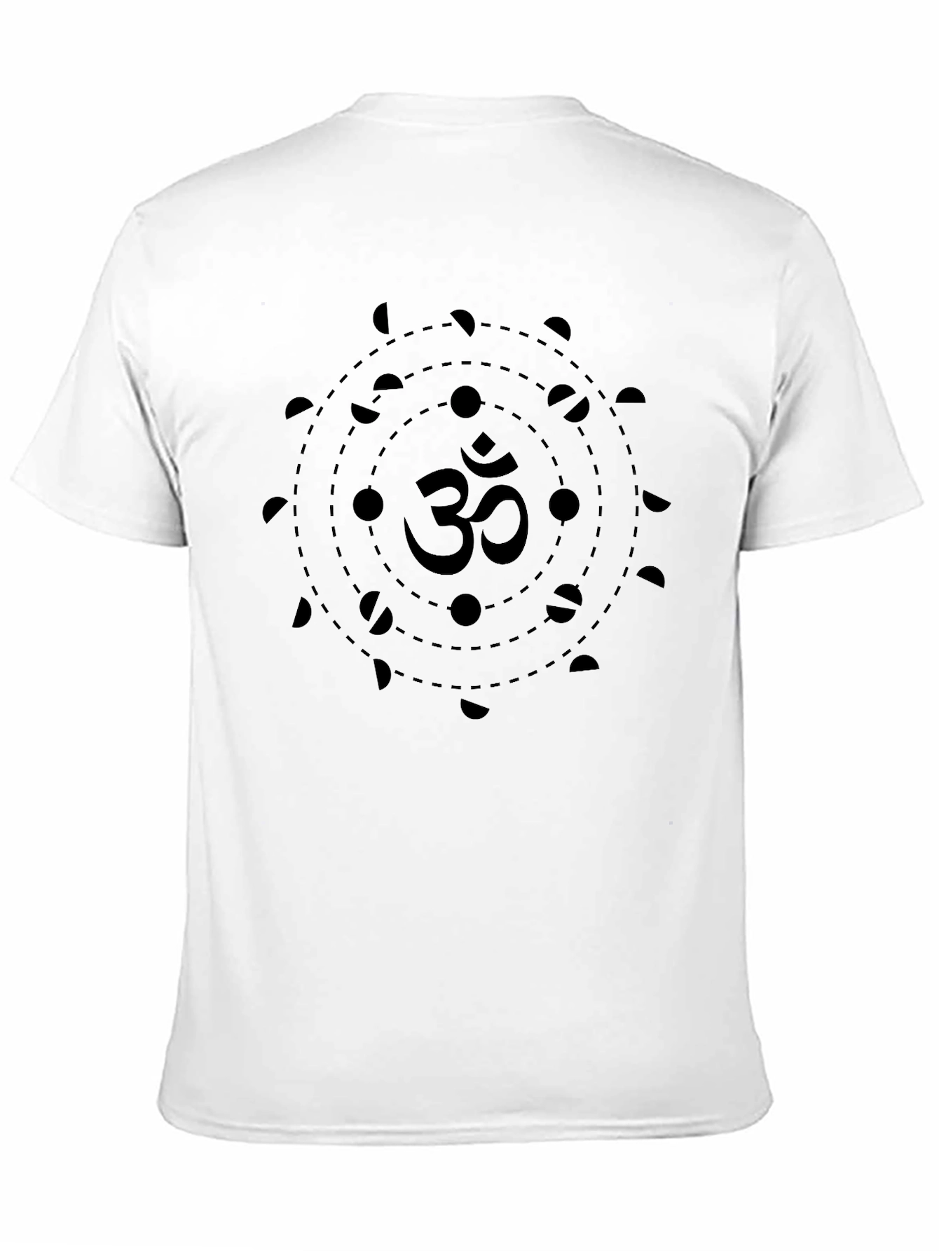 Om Symbol Moon Phases Black Graphic Tee