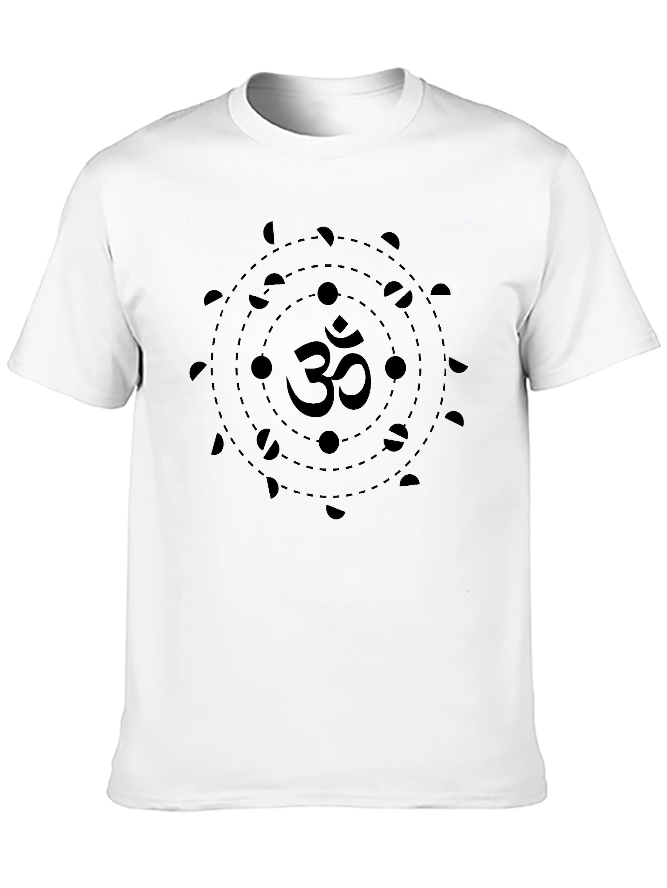 Om Symbol Moon Phases Black Graphic Tee
