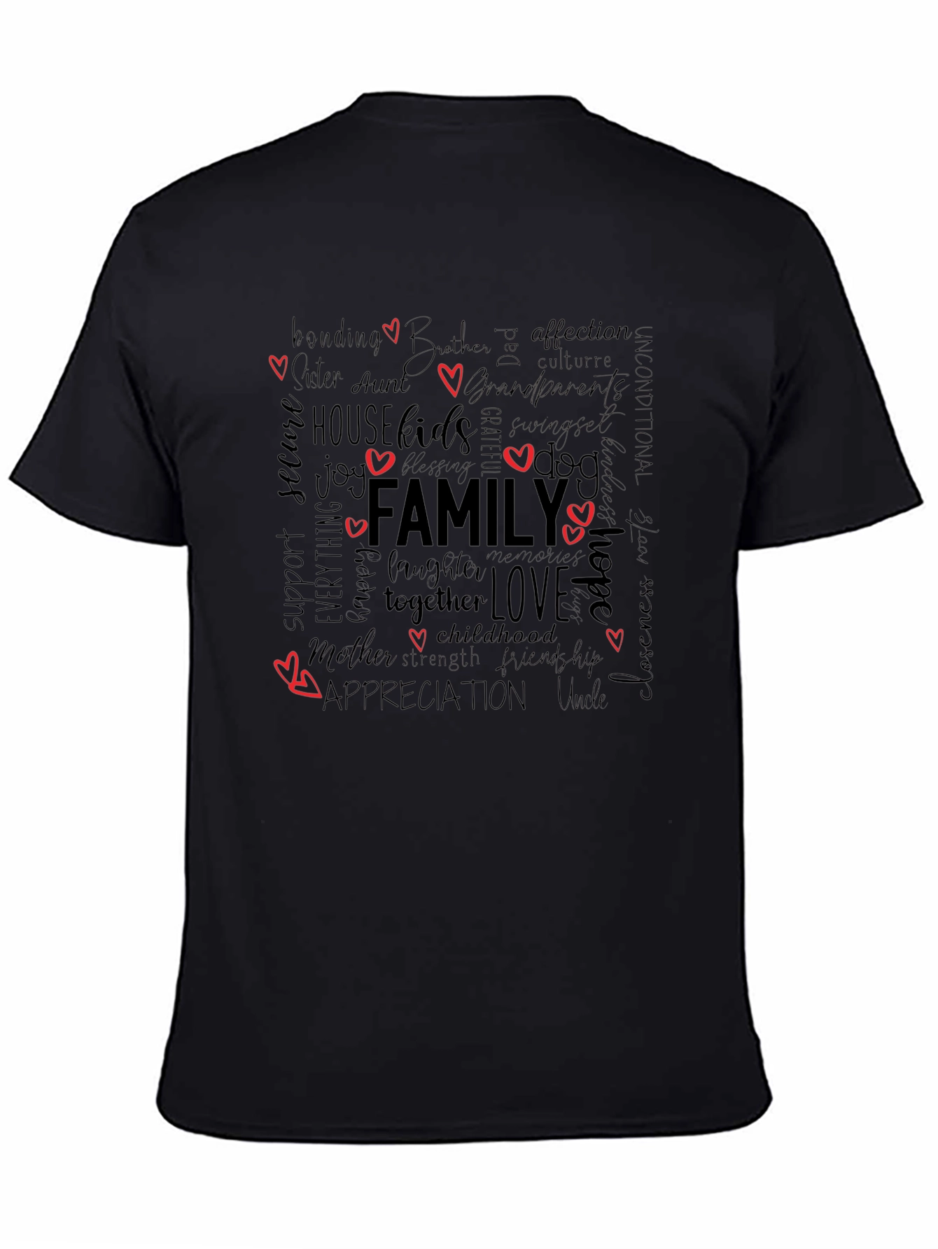 Family Word Art T-Shirt: Love Togetherness Appreciation