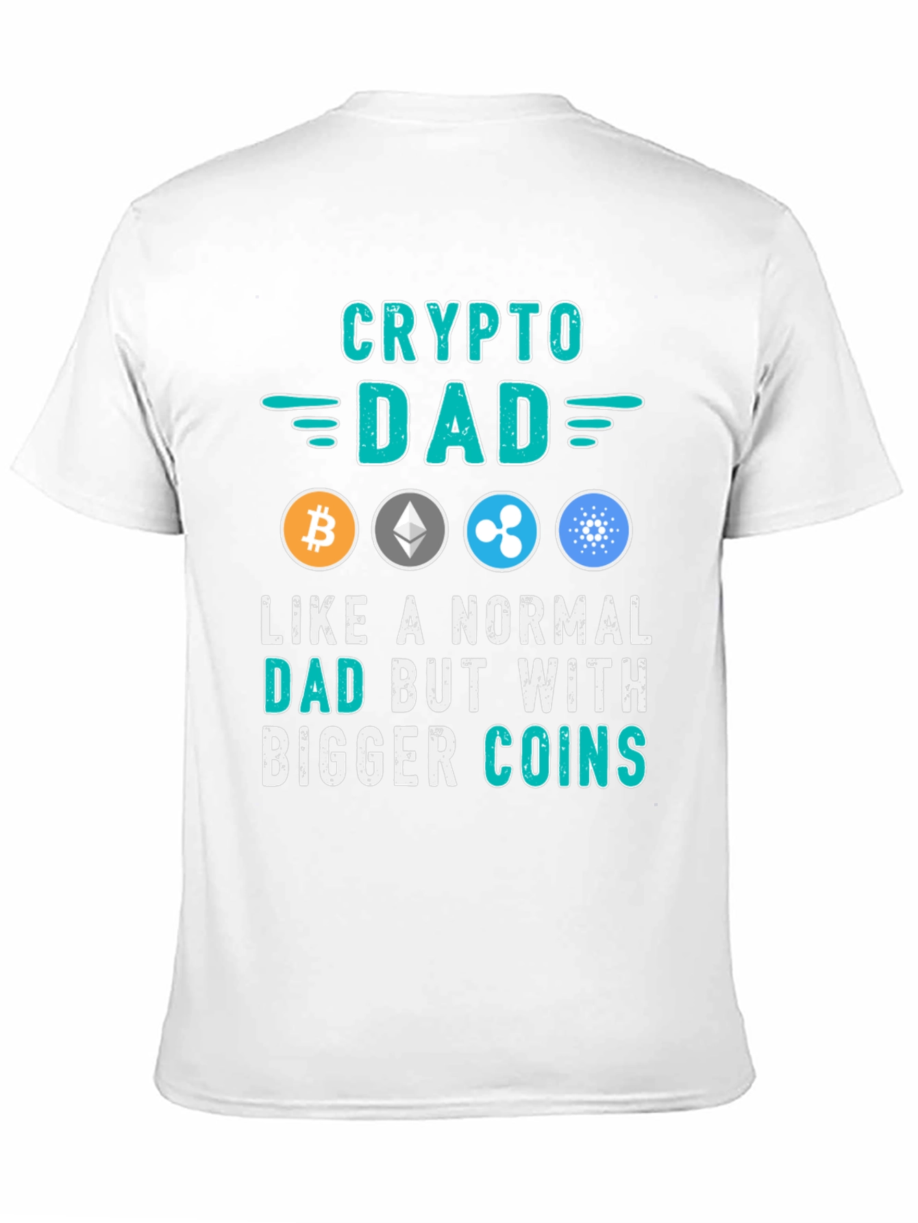 Crypto Dad Black T-Shirt Bitcoin Ethereum Ripple Cardano