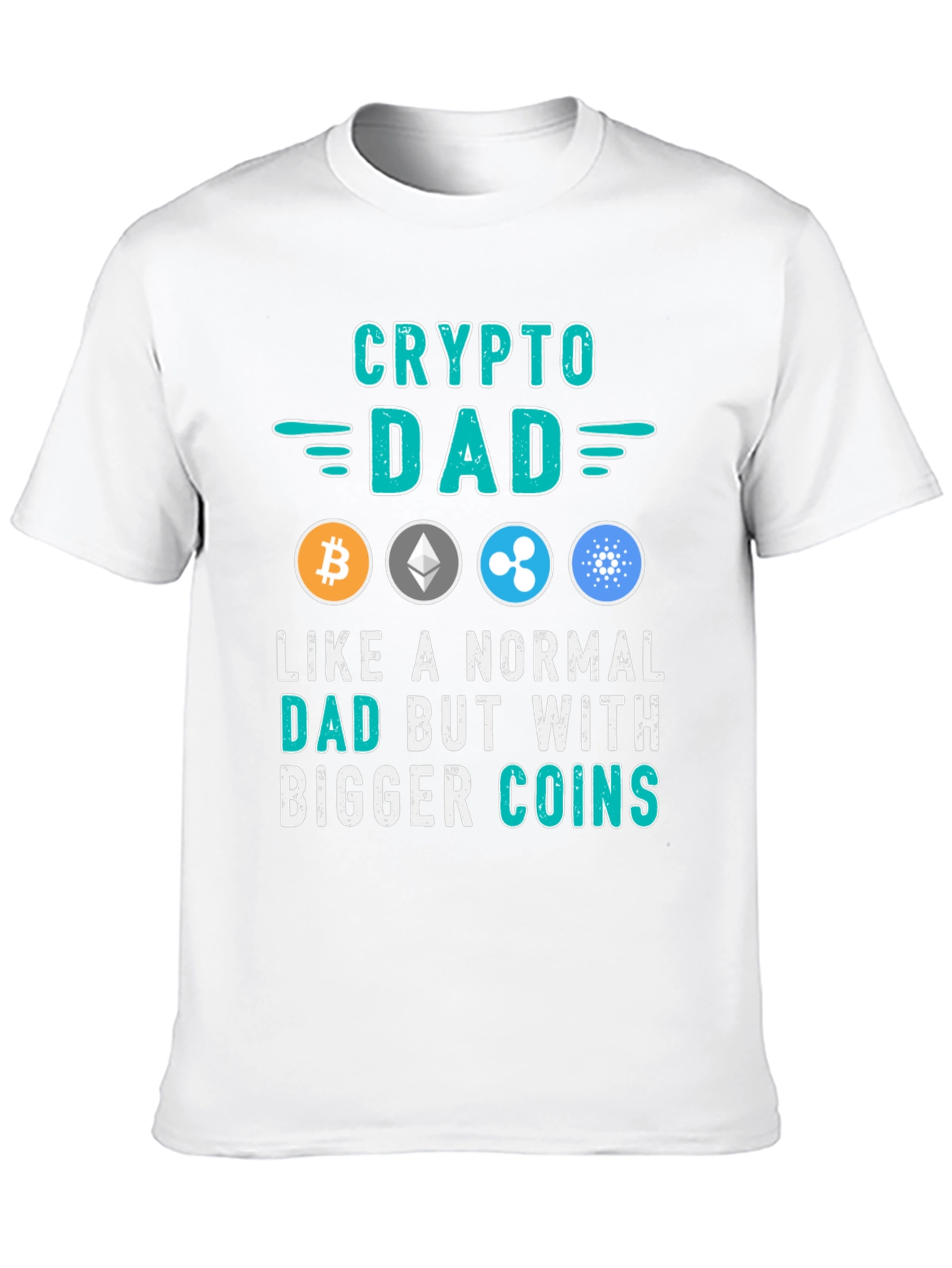 Crypto Dad Black T-Shirt Bitcoin Ethereum Ripple Cardano
