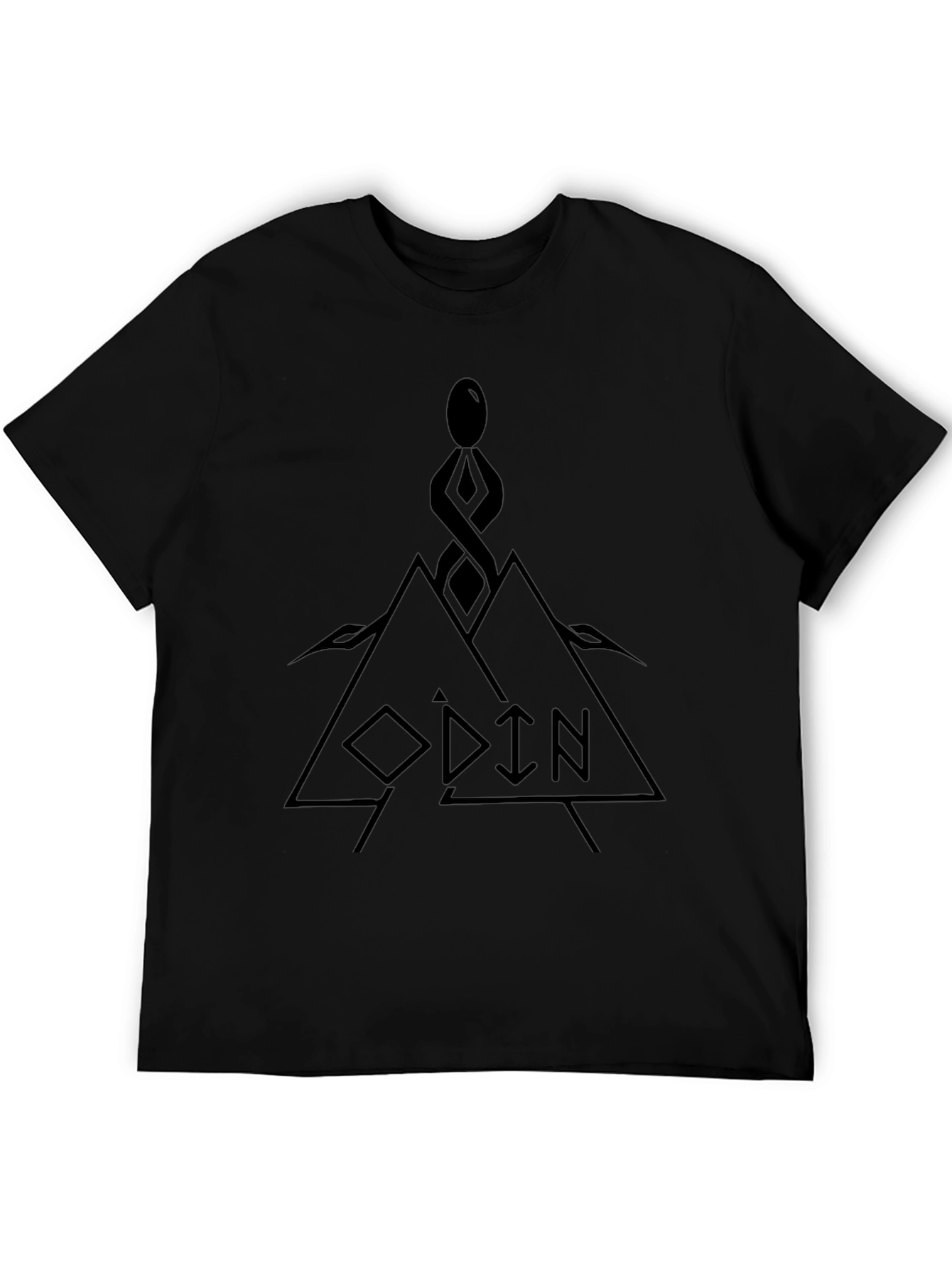 Odin Graphic T-Shirt - Black Viking Design