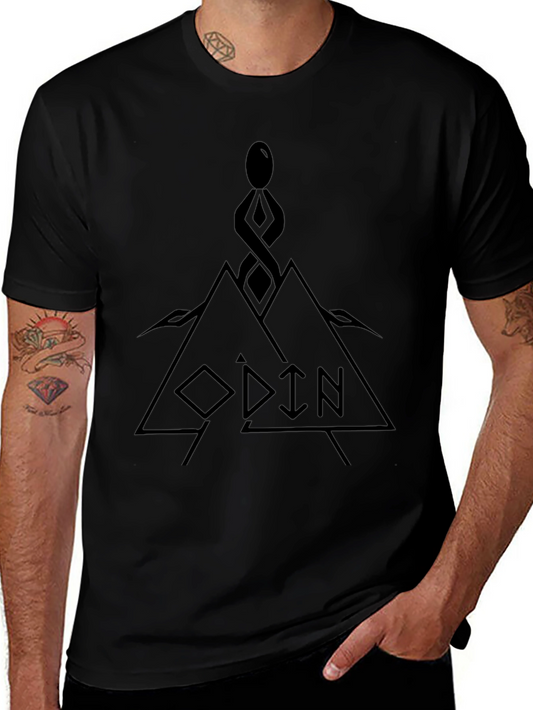 Odin Graphic T-Shirt - Black Viking Design