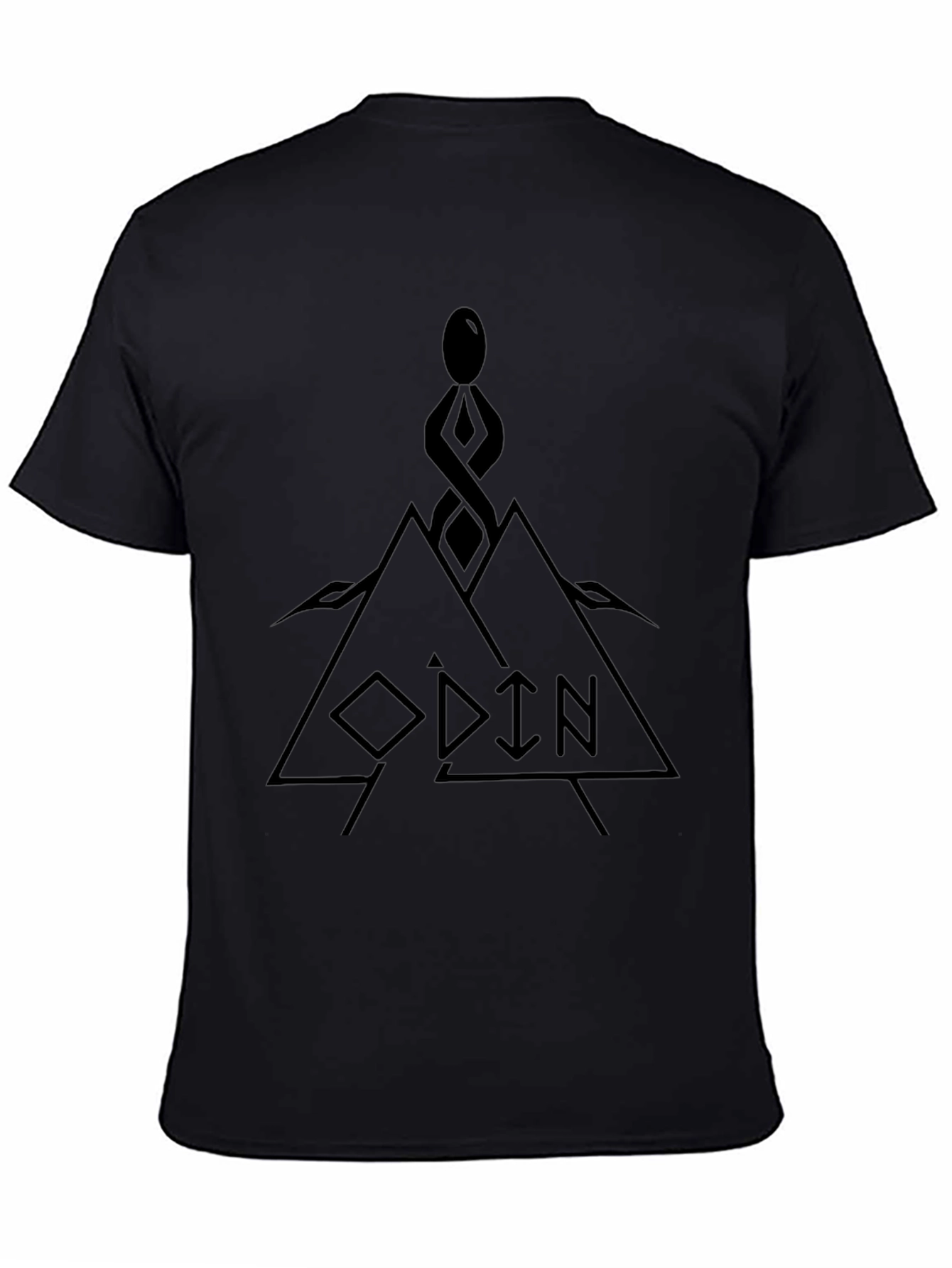 Odin Graphic T-Shirt - Black Viking Design