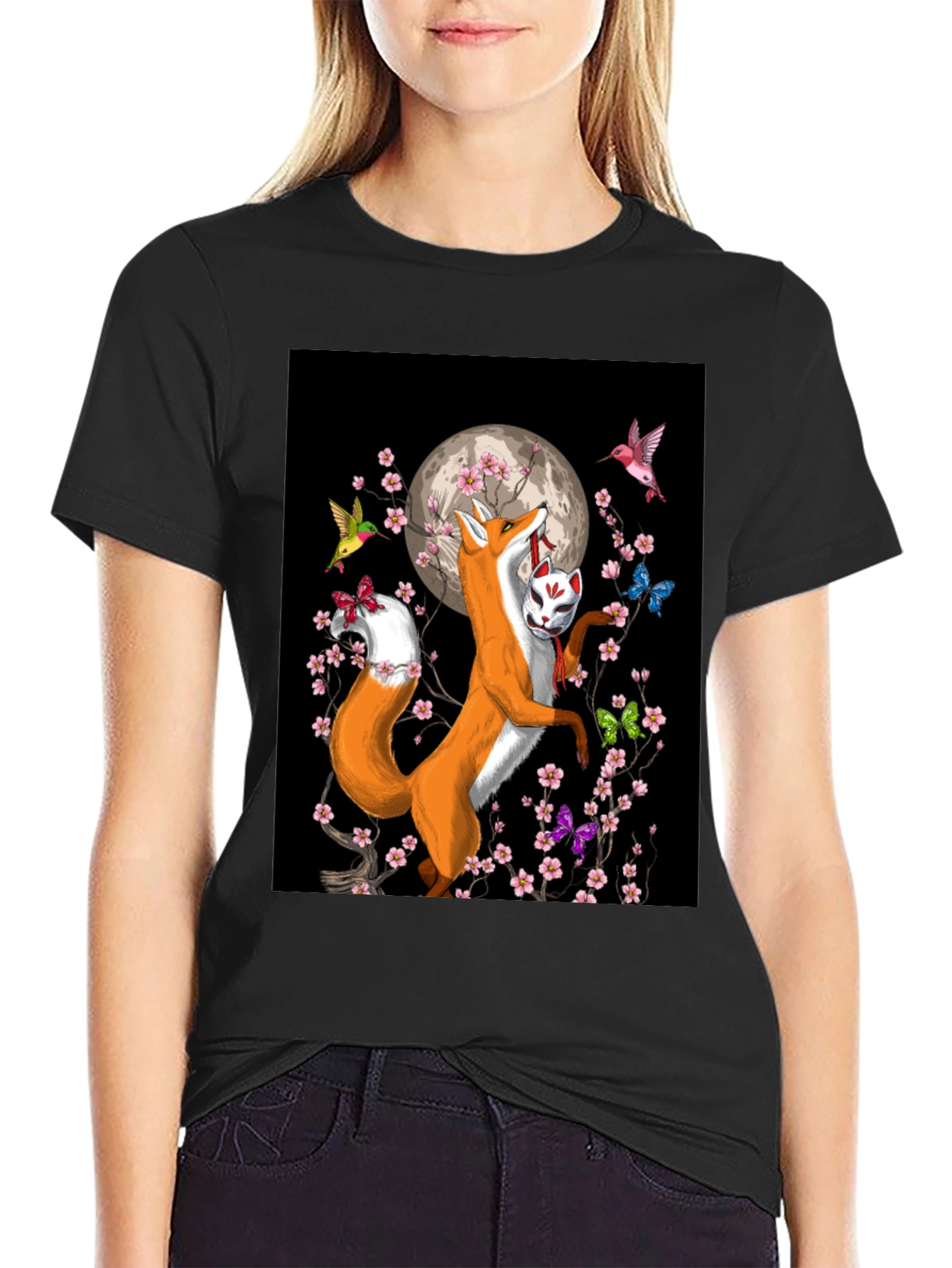 Fox Mask T-Shirt - Anime Style