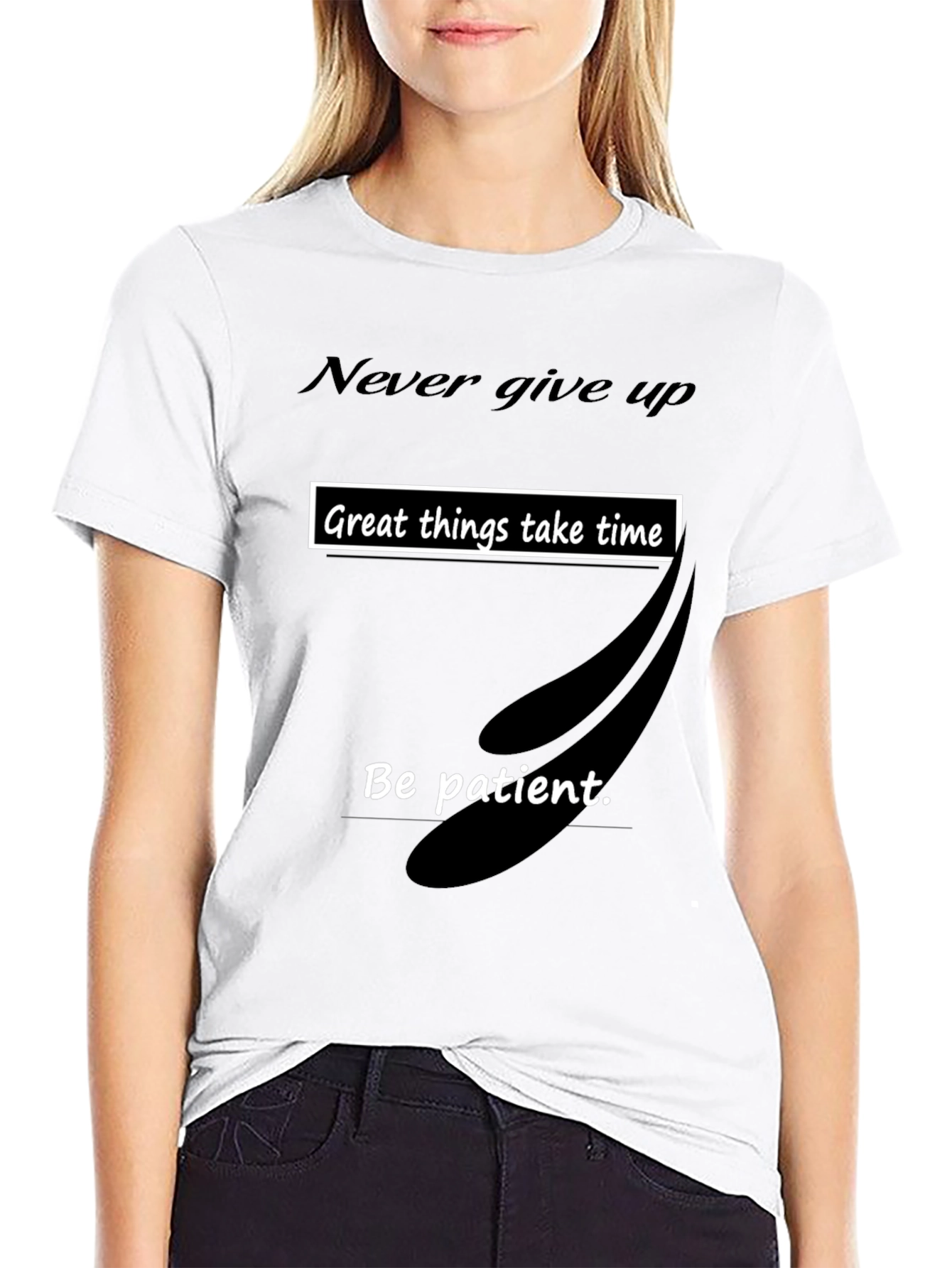 Motivational Graphic Tee: Never Give Up!