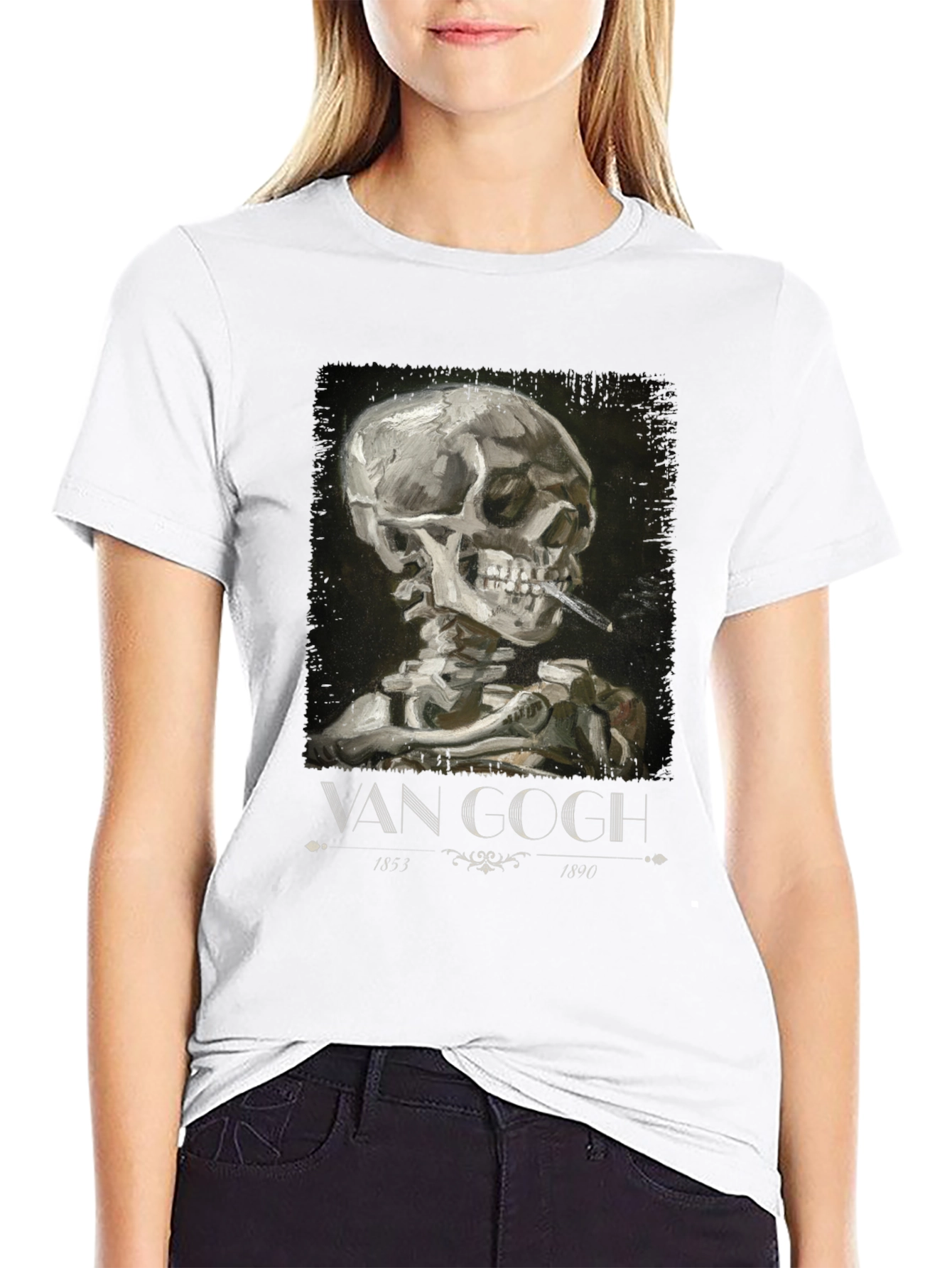 Van Gogh Smoking Skull T-Shirt