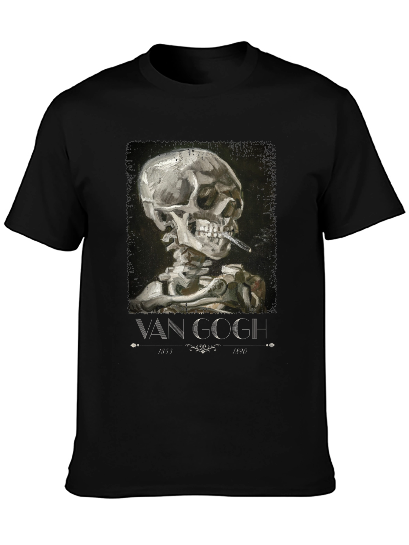 Van Gogh Smoking Skull T-Shirt