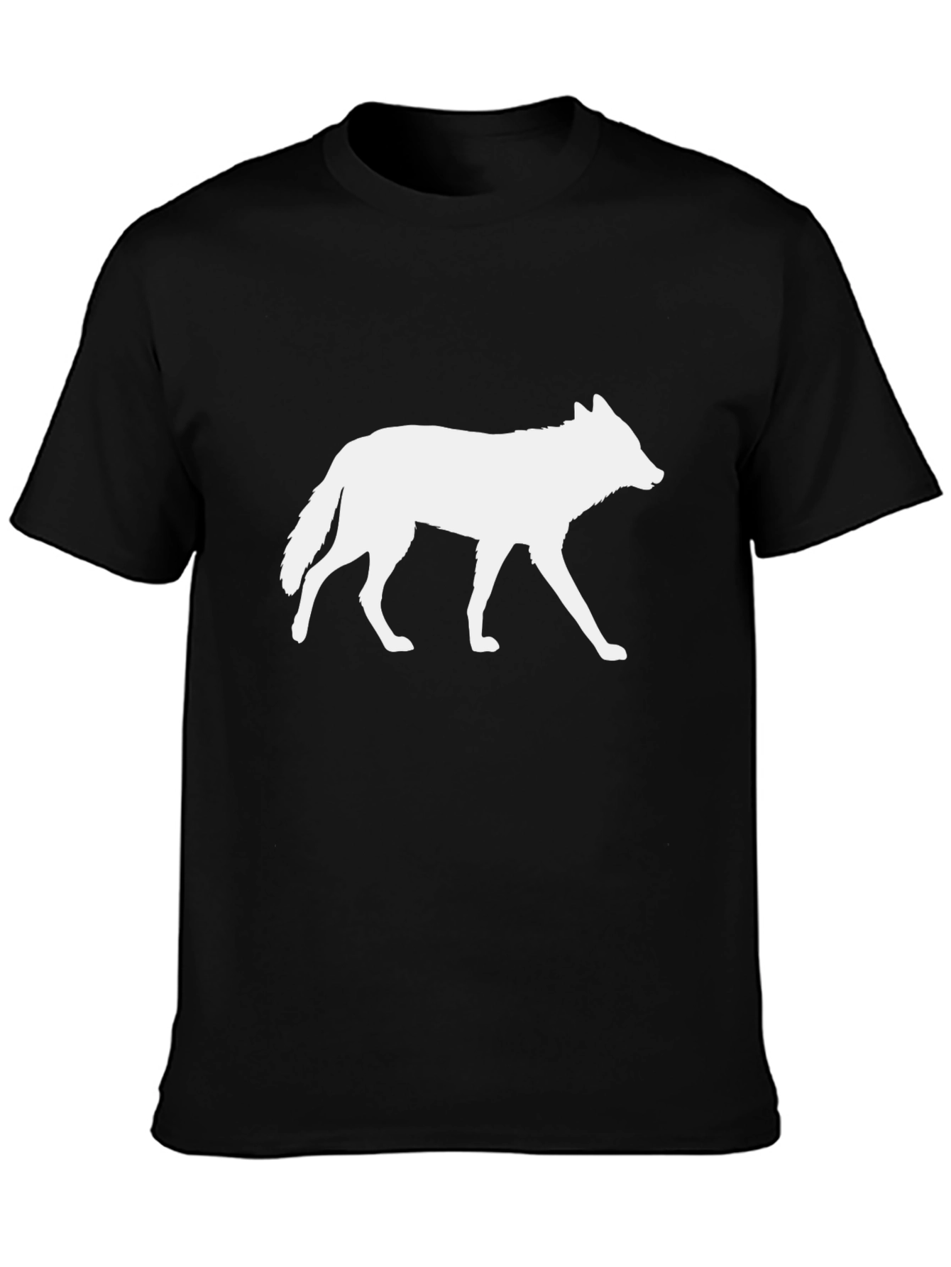 Wolf Silhouette Graphic Tee - Black Cotton T-Shirt