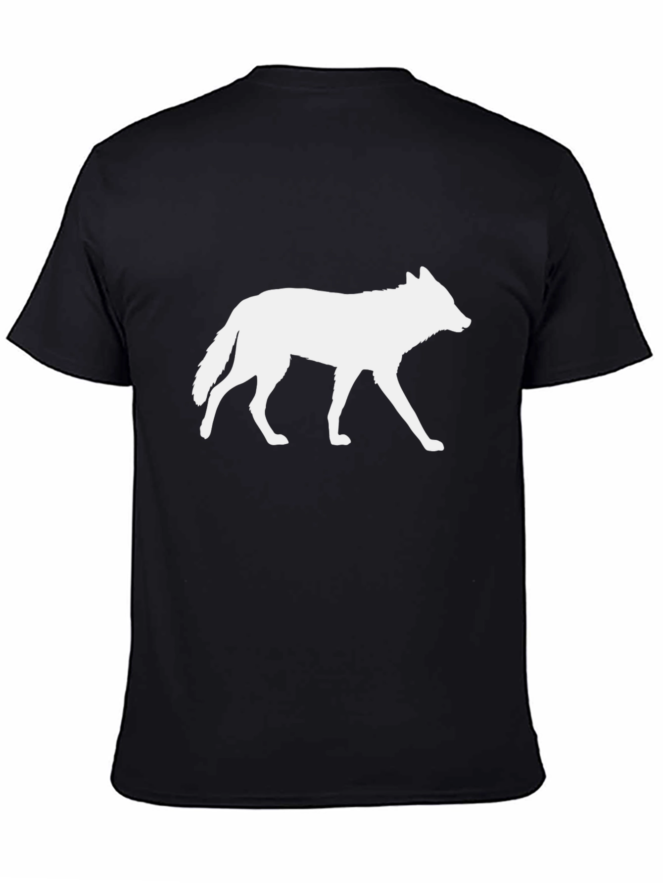 Wolf Silhouette Graphic Tee - Black Cotton T-Shirt
