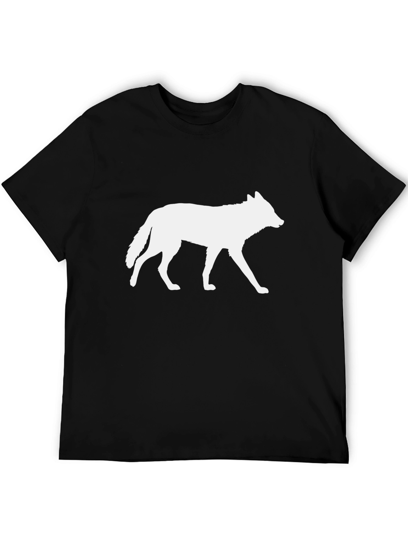 Wolf Silhouette Graphic Tee - Black Cotton T-Shirt