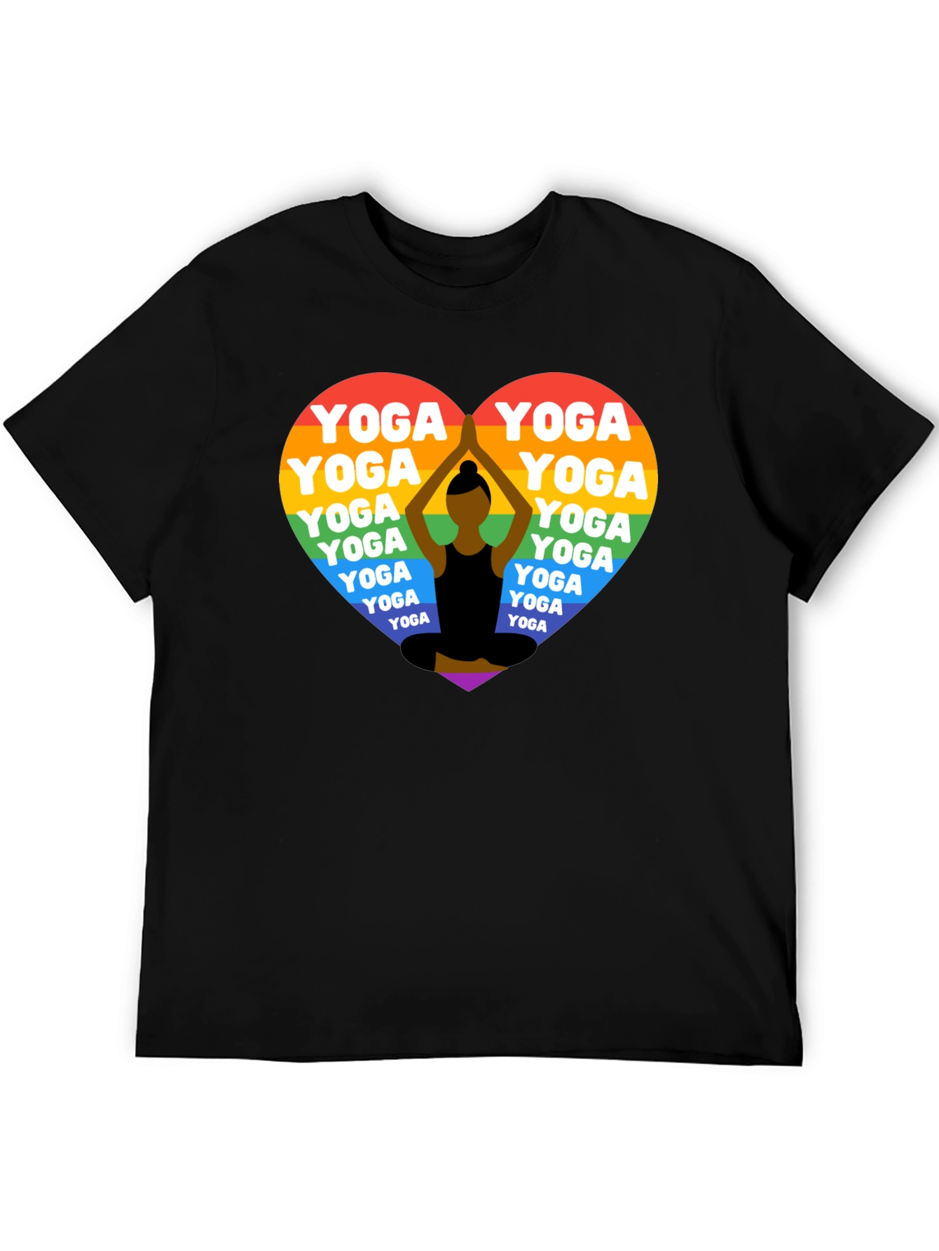 Rainbow Yoga Heart T-Shirt