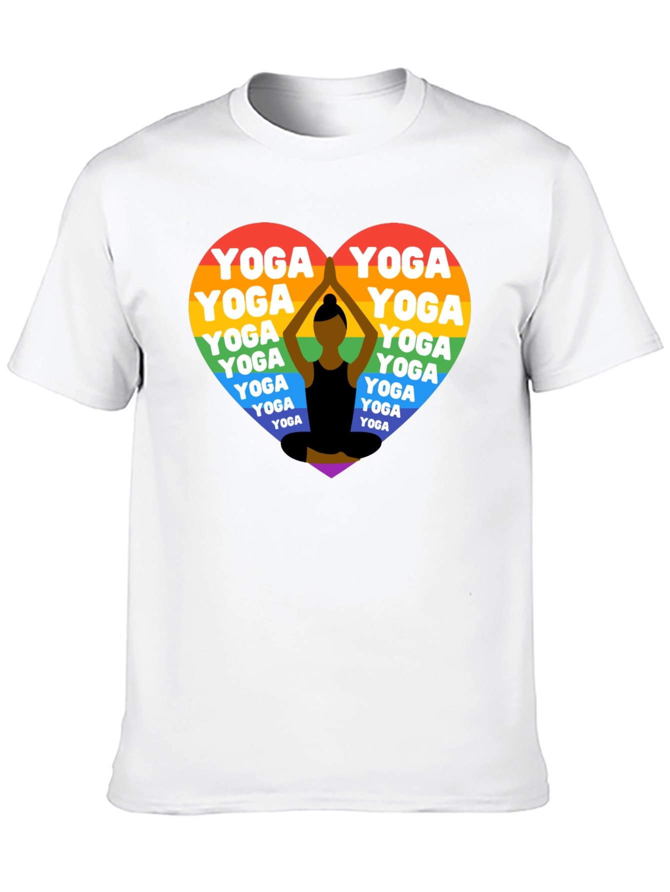 Rainbow Yoga Heart T-Shirt