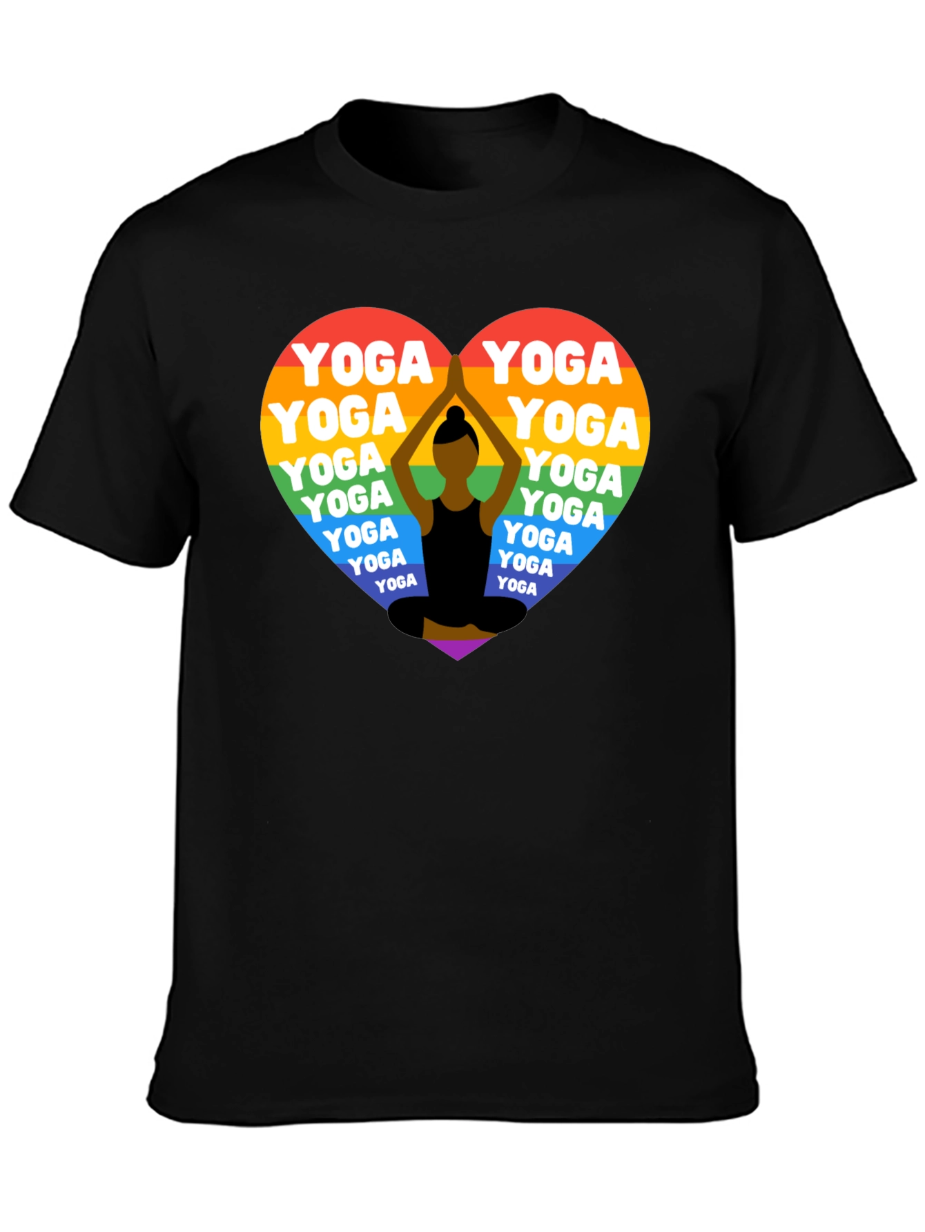 Rainbow Yoga Heart T-Shirt