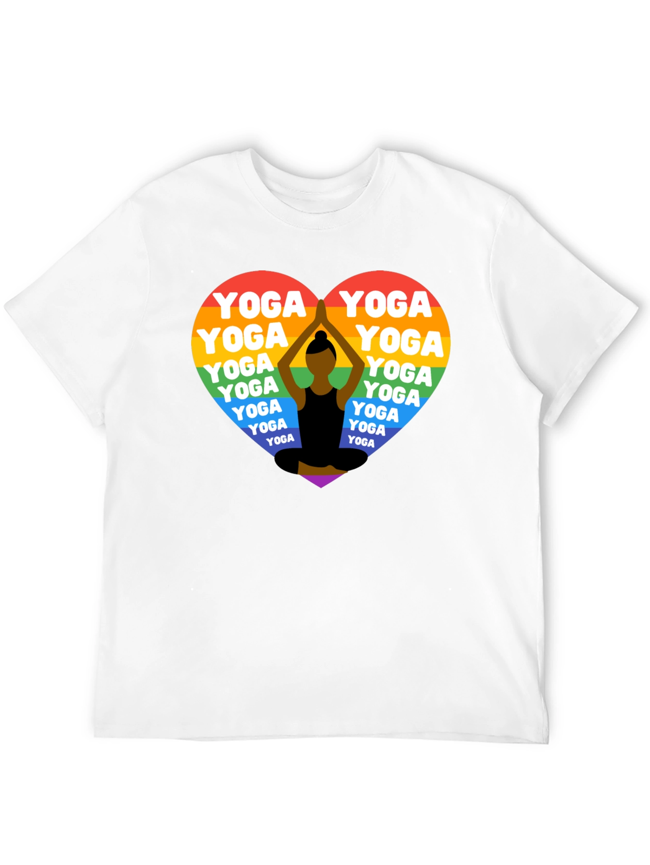 Rainbow Yoga Heart T-Shirt