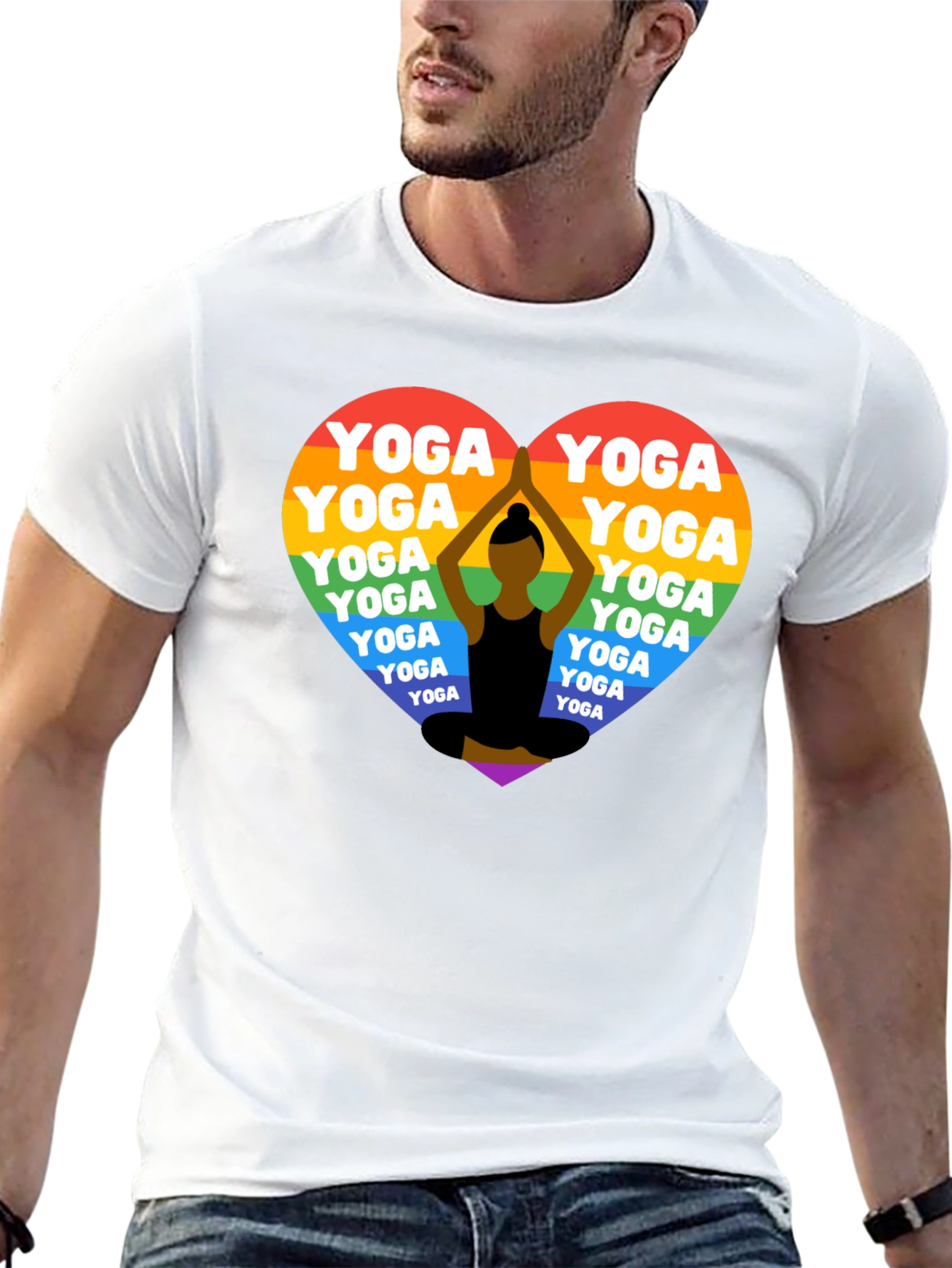 Rainbow Yoga Heart T-Shirt