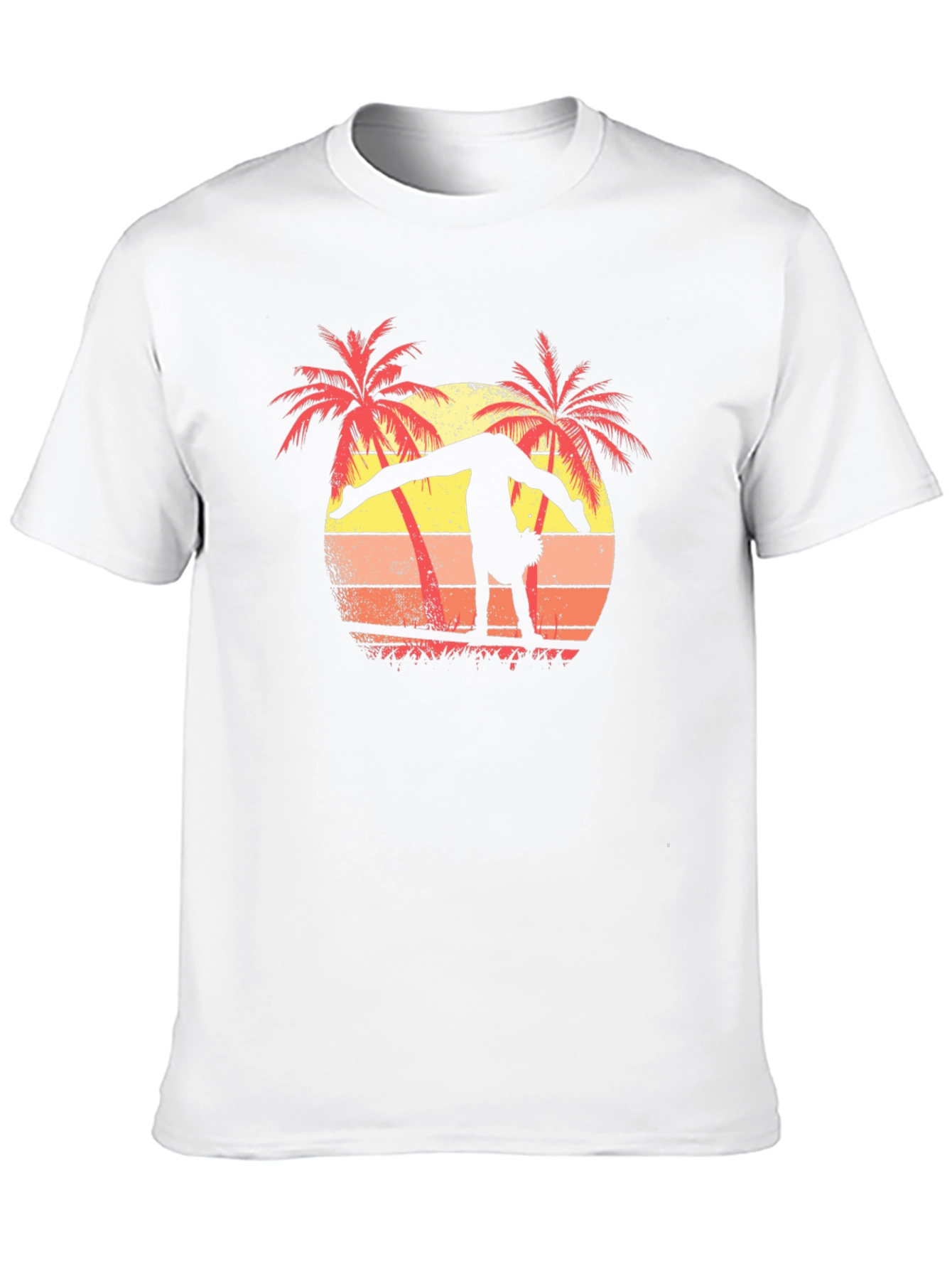 Gymnast Silhouette Palm Tree Sunset T-Shirt