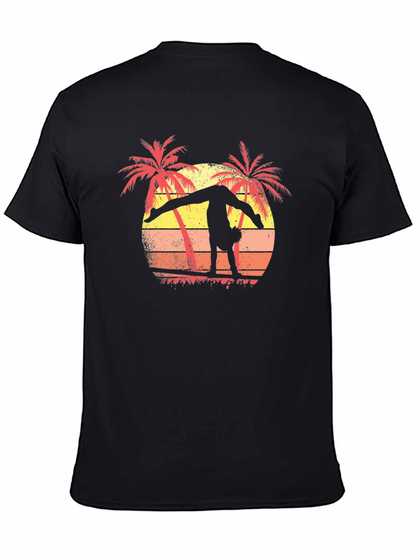 Gymnast Silhouette Palm Tree Sunset T-Shirt
