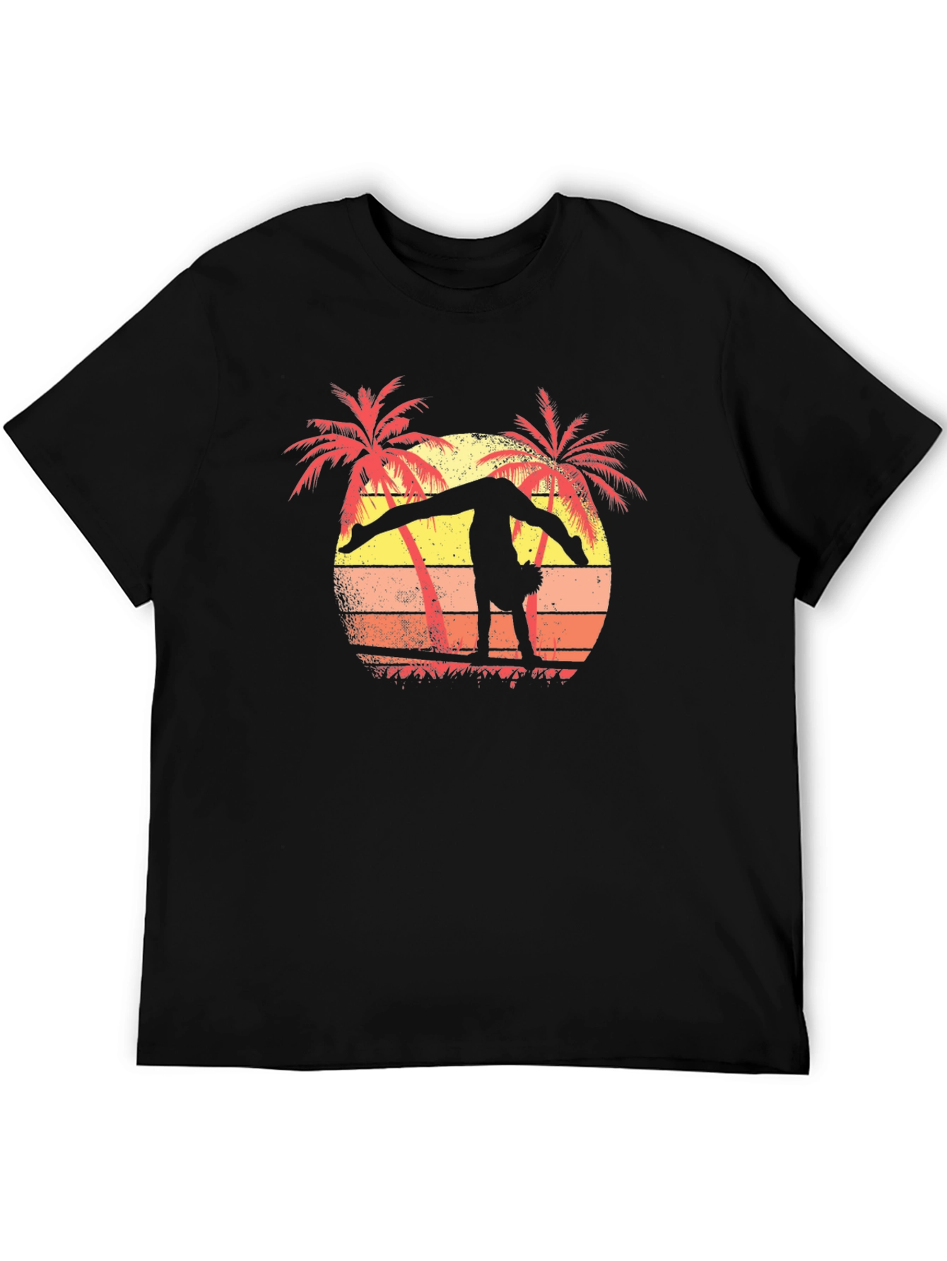 Gymnast Silhouette Palm Tree Sunset T-Shirt
