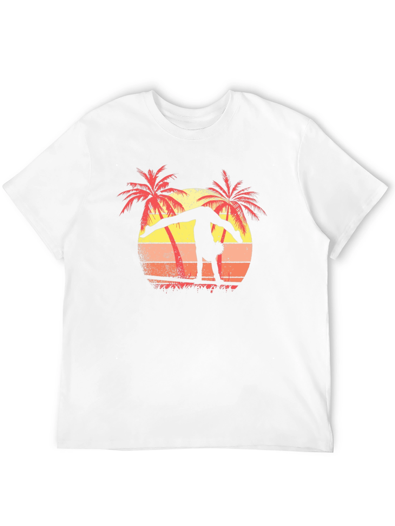 Gymnast Silhouette Palm Tree Sunset T-Shirt