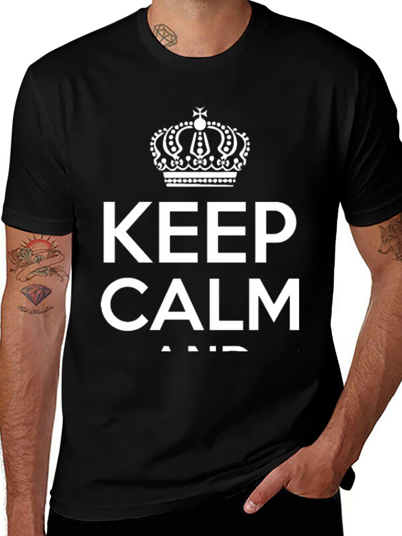 Keep Calm Graphic Tee - Mens Black T-Shirt