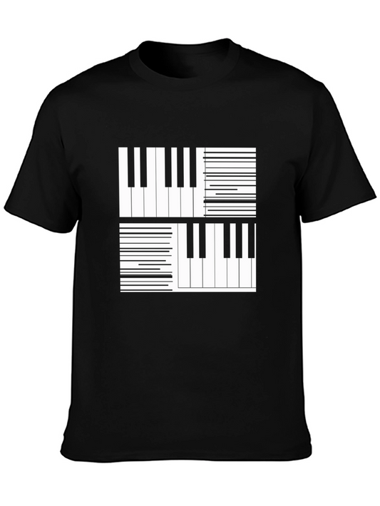 Piano Keys Graphic Tee - Musician Style