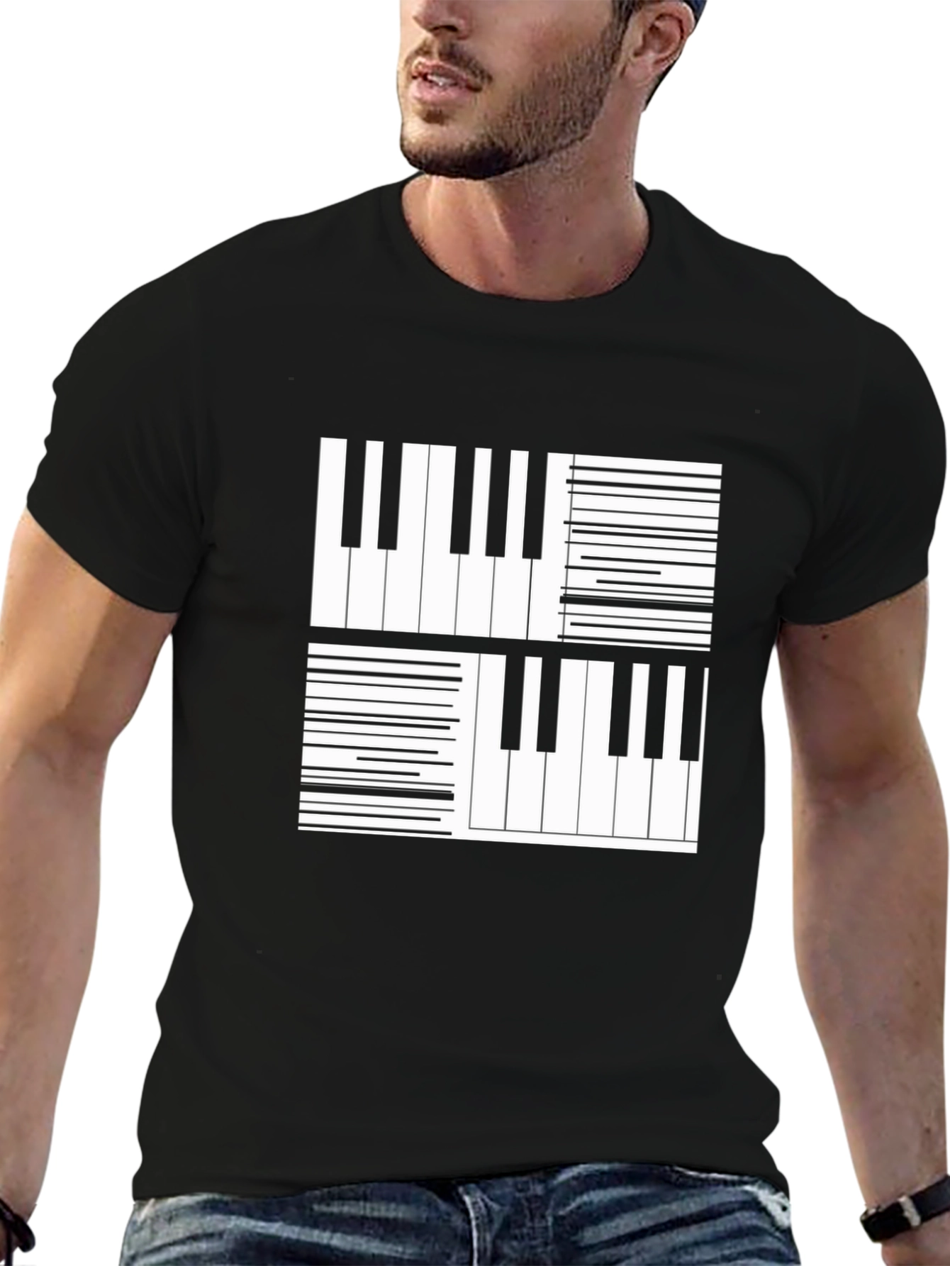Piano Keys Graphic Tee - Musician Style