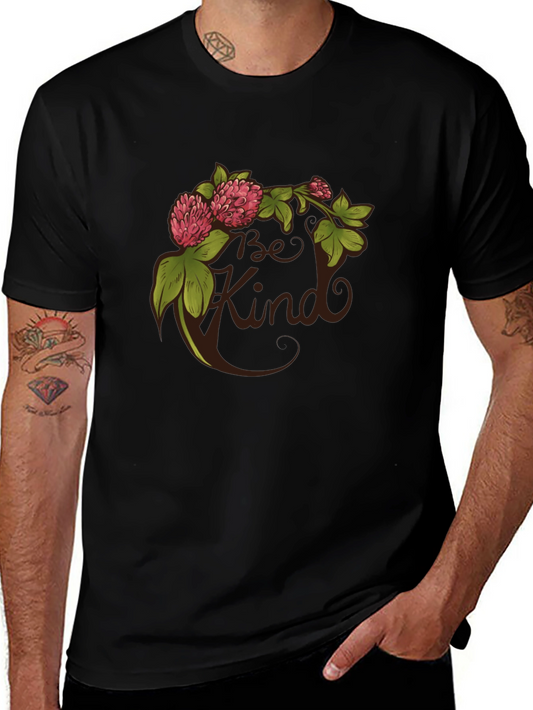 Be Kind Clover Graphic Tee - Black Casual T-Shirt