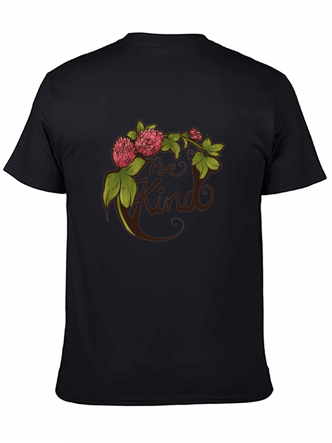 Be Kind Clover Graphic Tee - Black Casual T-Shirt