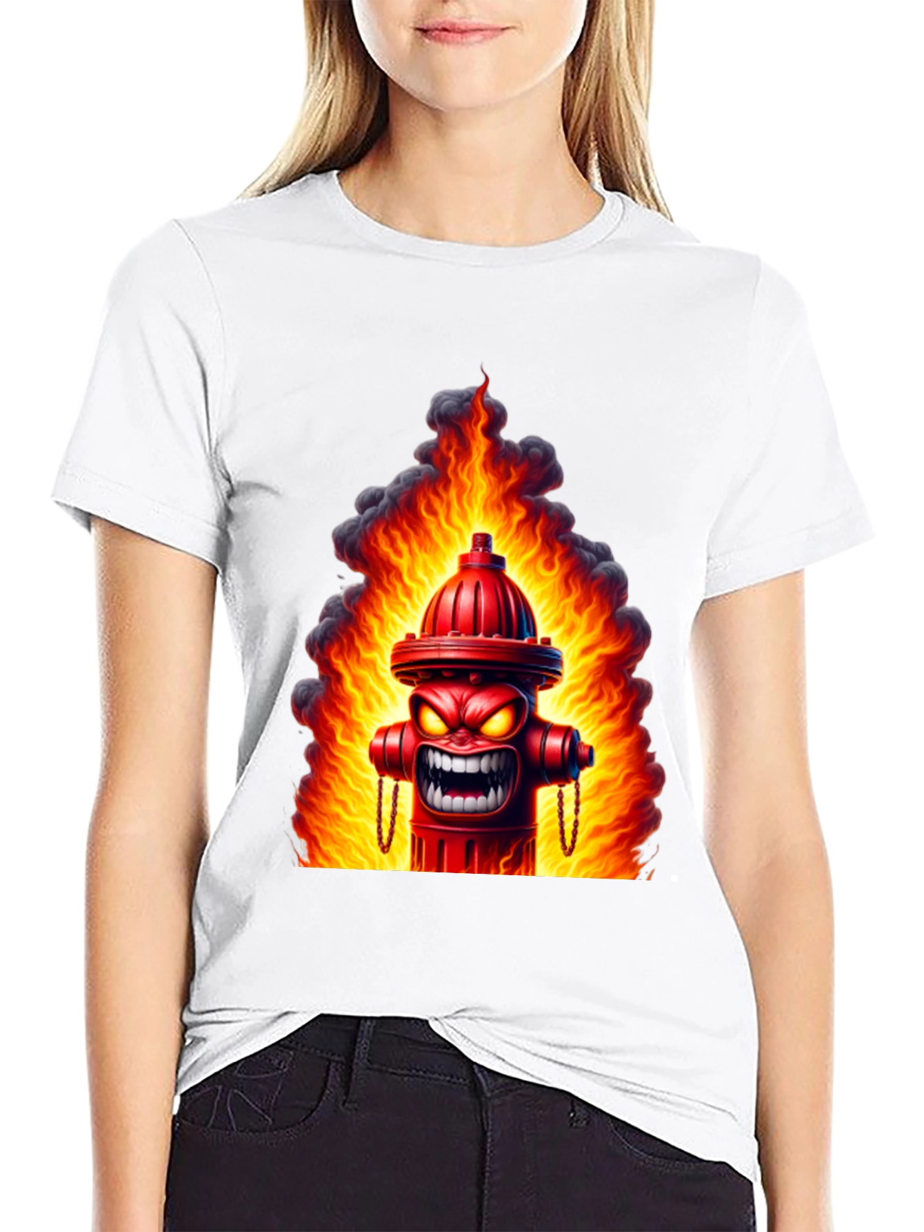 Fiery Hydrant Graphic Tee - Bold Statement Shirt
