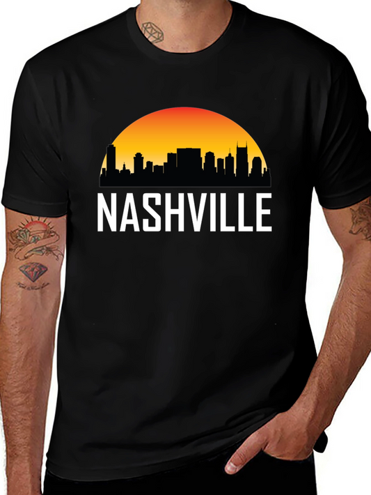 Nashville Skyline Graphic Tee - Black