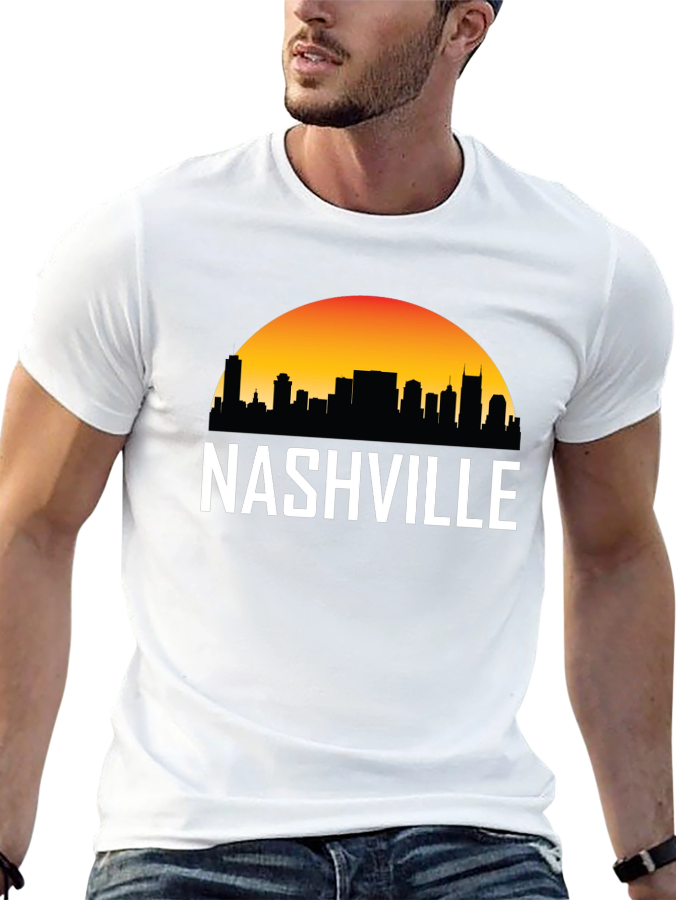 Nashville Skyline Graphic Tee - Black