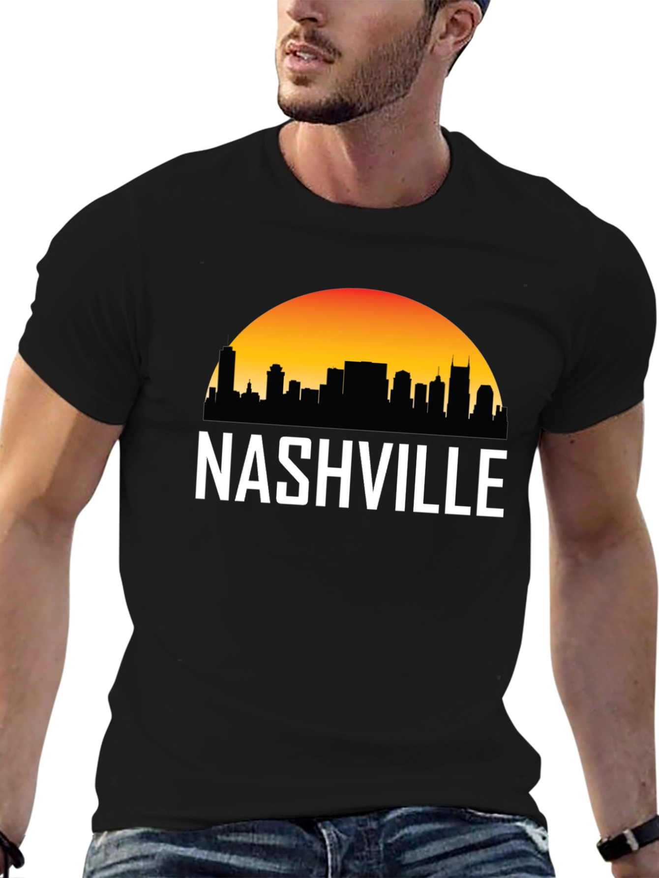 Nashville Skyline Graphic Tee - Black