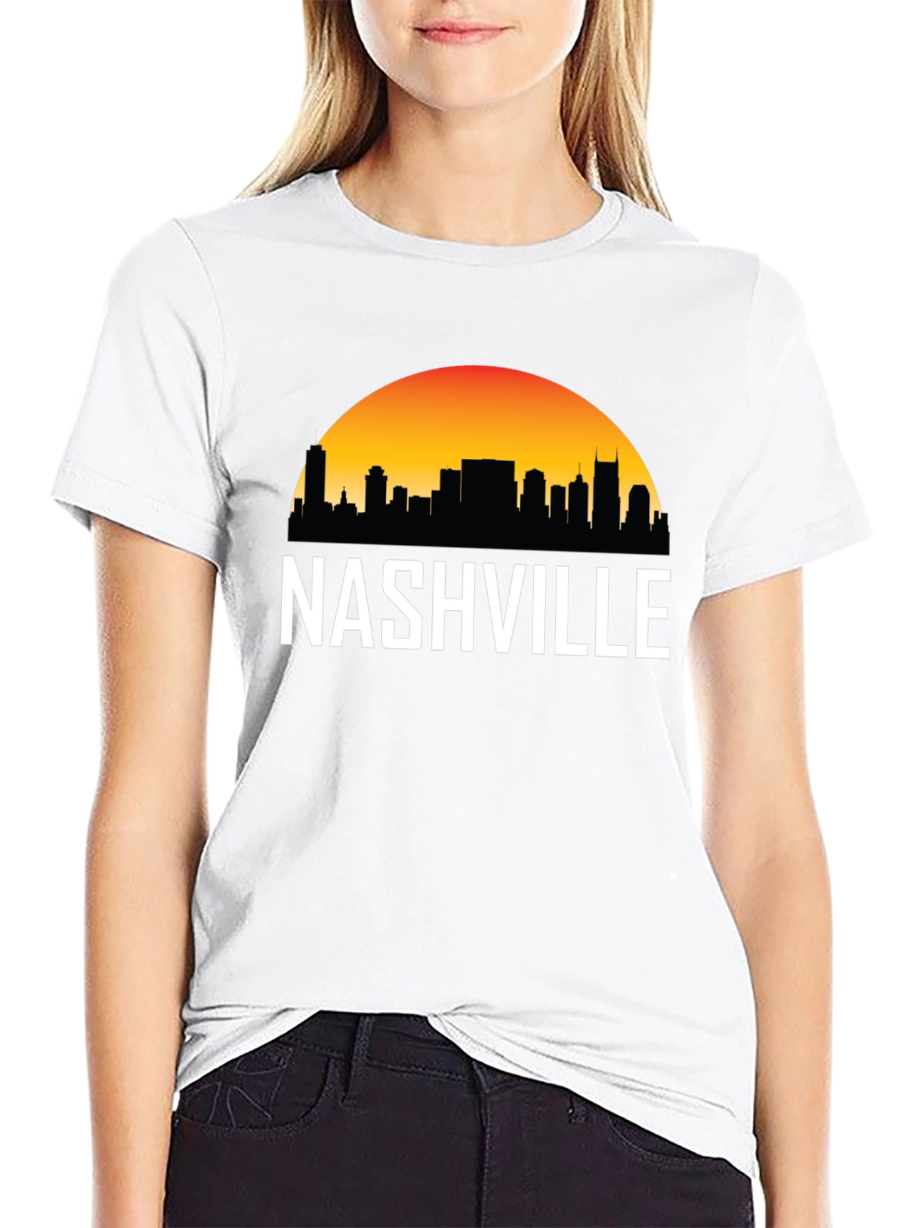 Nashville Skyline Graphic Tee - Black