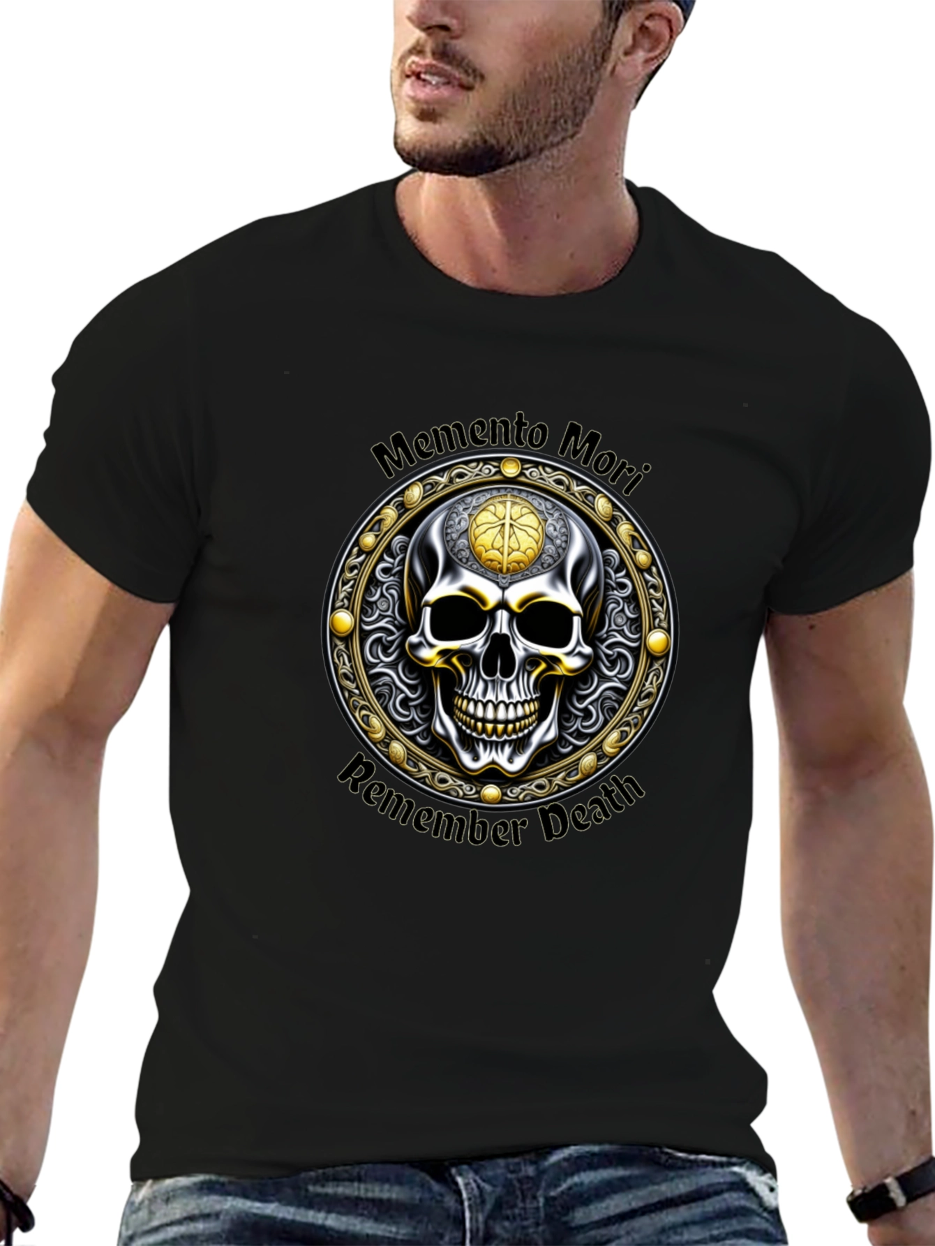 Memento Mori Skull Graphic Tee - Remember Death