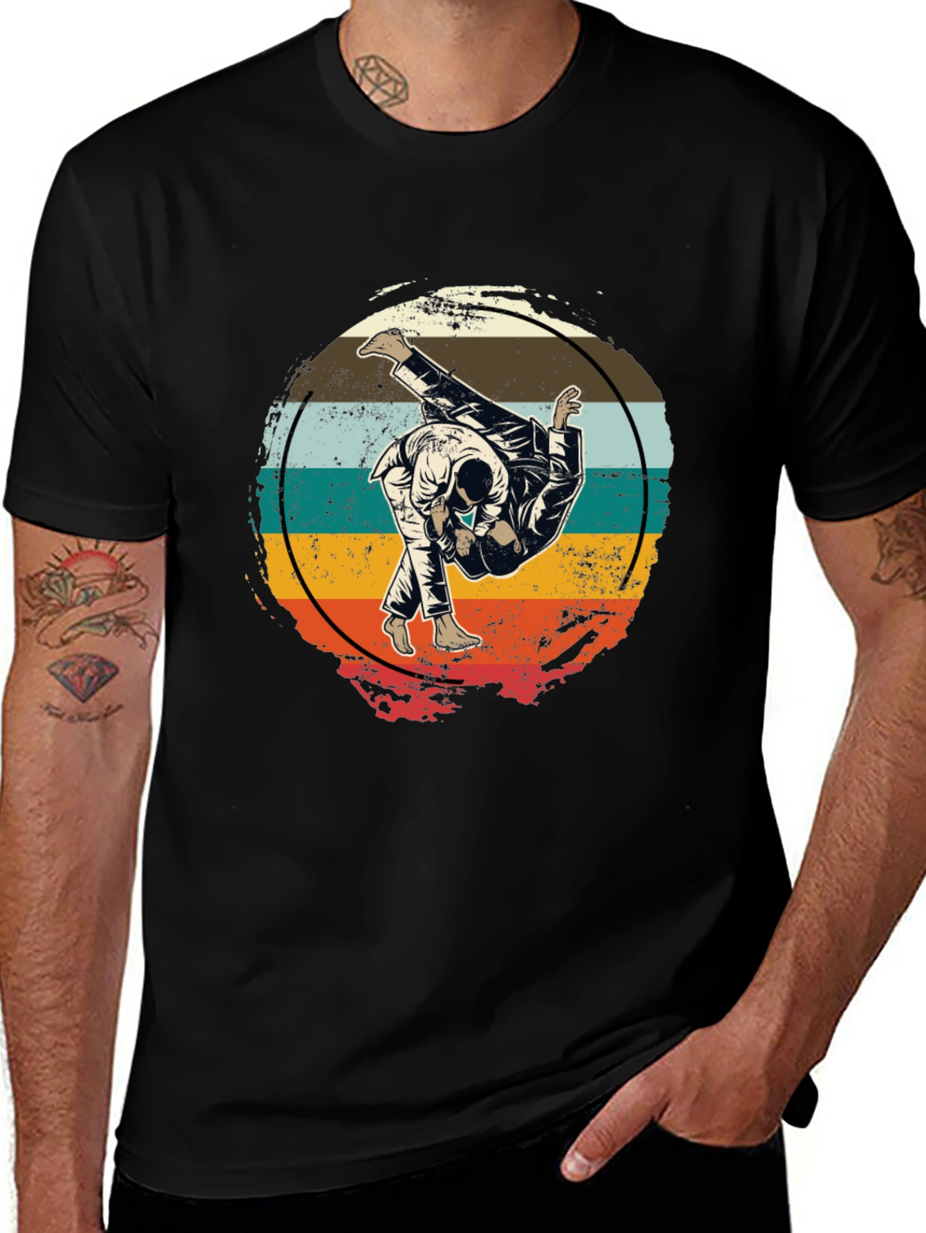 Retro Judo Throw T-Shirt Martial Arts Graphic Tee