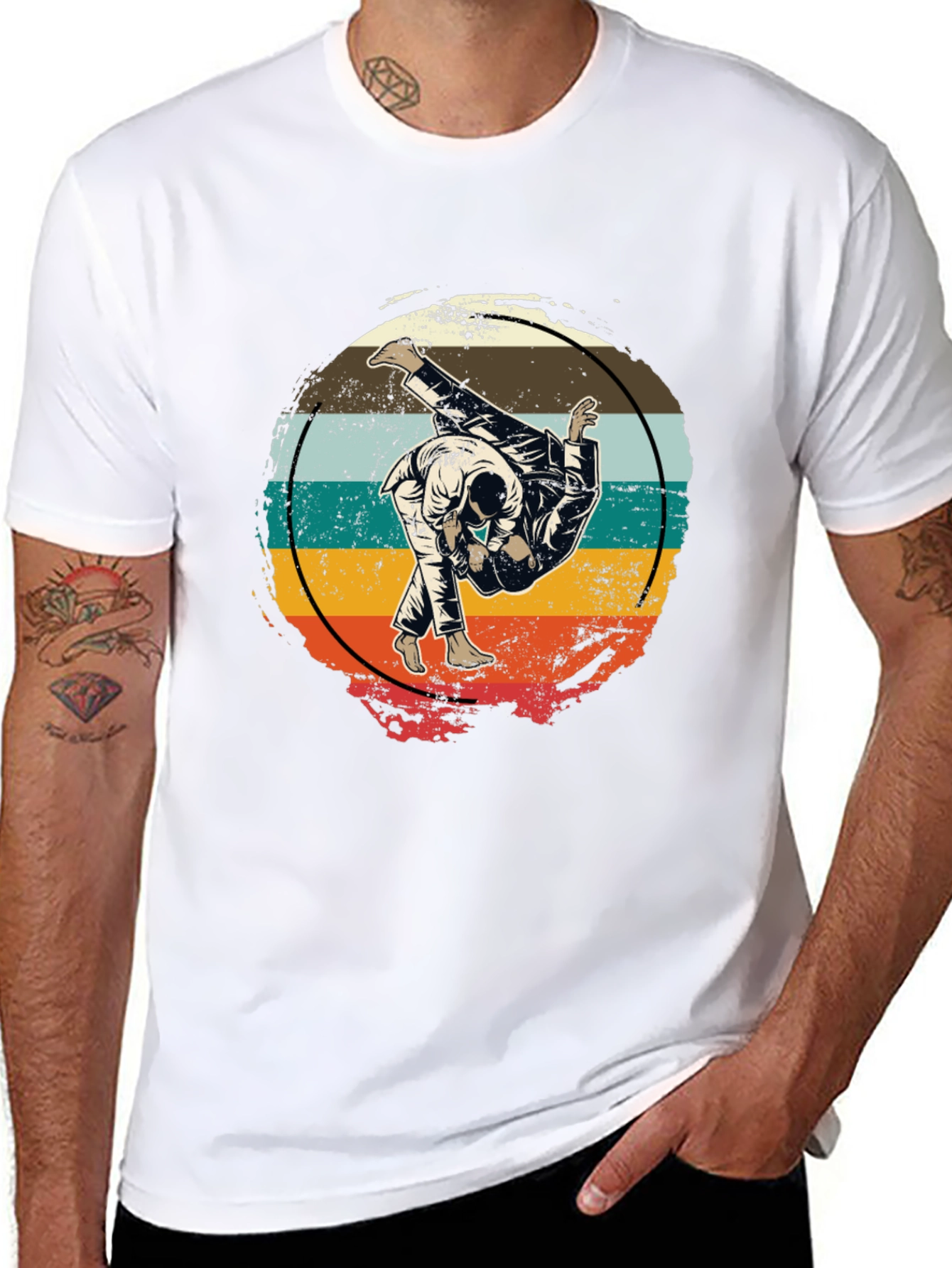Retro Judo Throw T-Shirt Martial Arts Graphic Tee
