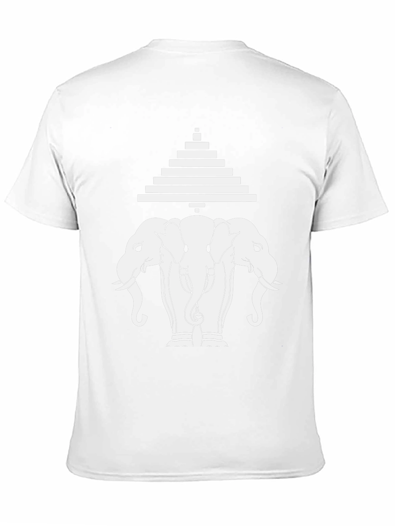 Three Elephant Head Graphic Black T-Shirt