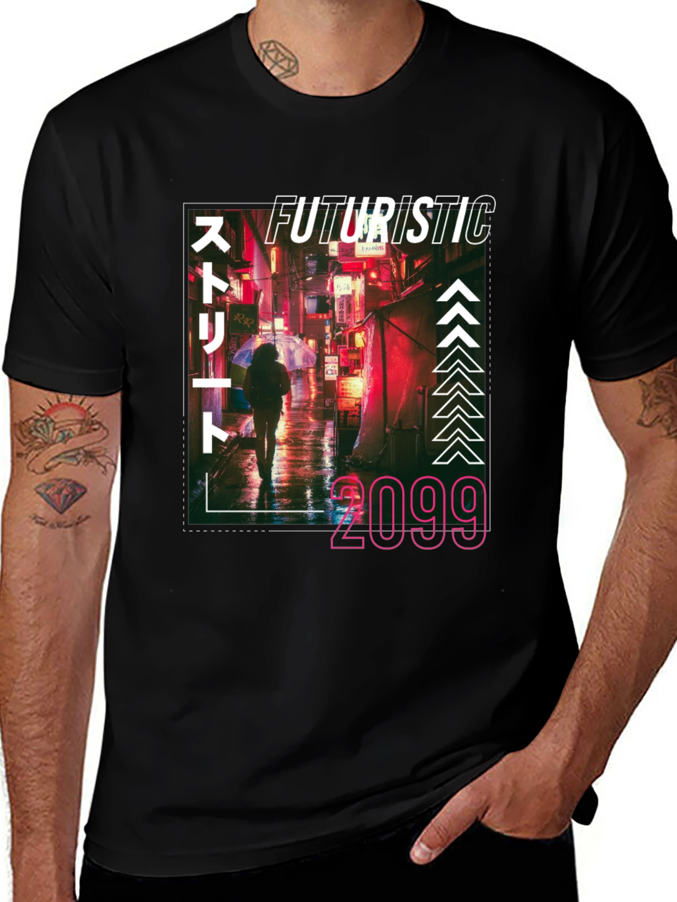 Futuristic 2099 T-Shirt - Cyberpunk Urban Style