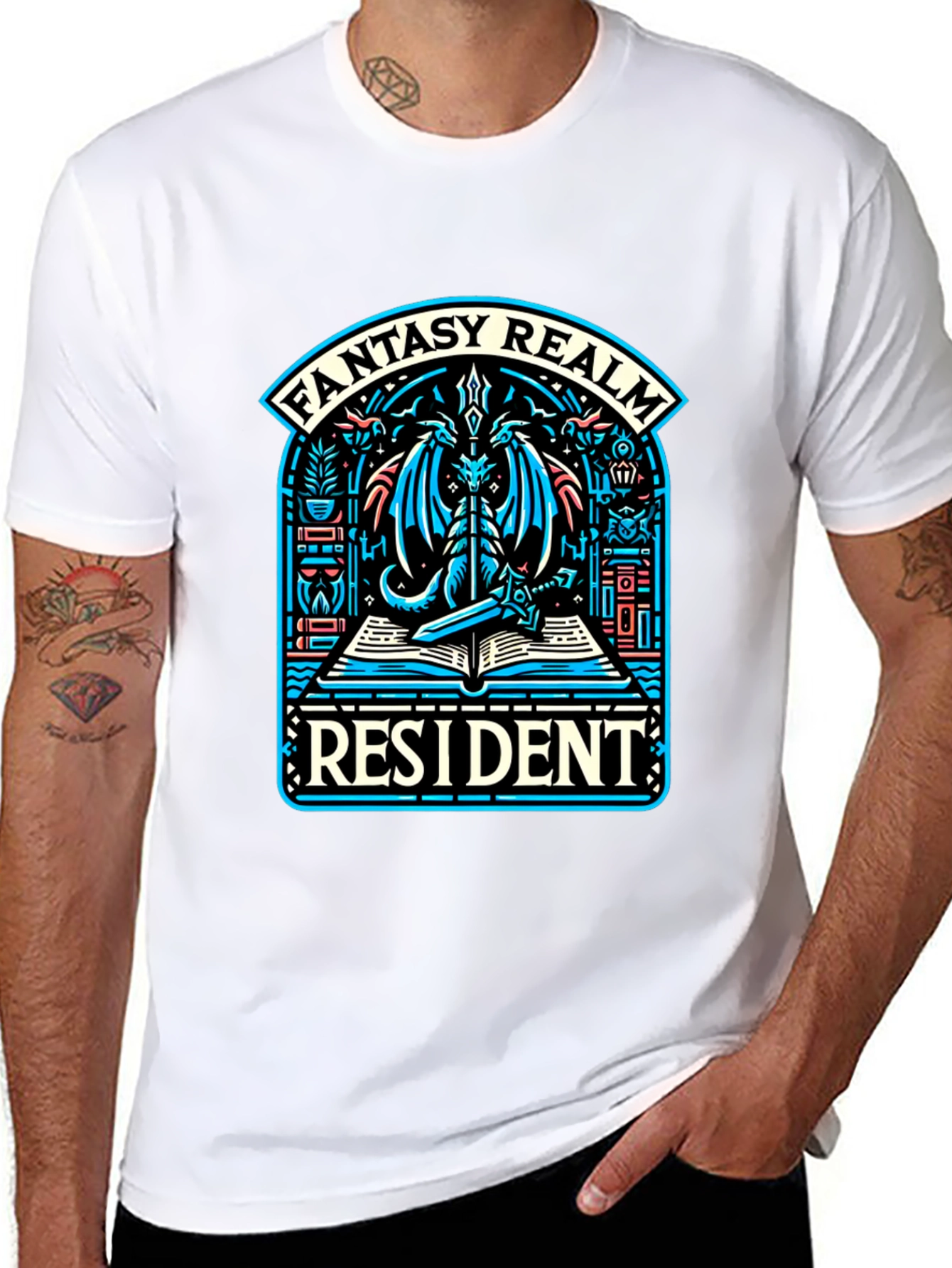 Fantasy Realm Resident T-Shirt - Dragon Design