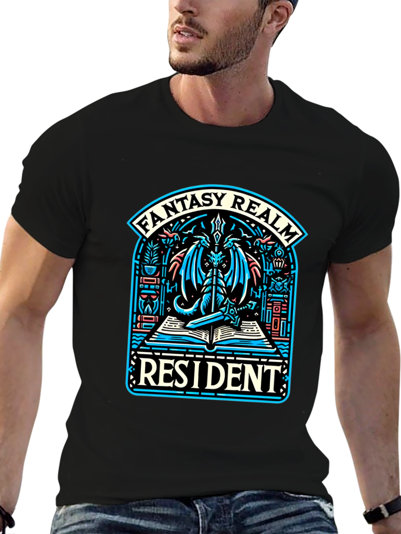 Fantasy Realm Resident T-Shirt - Dragon Design