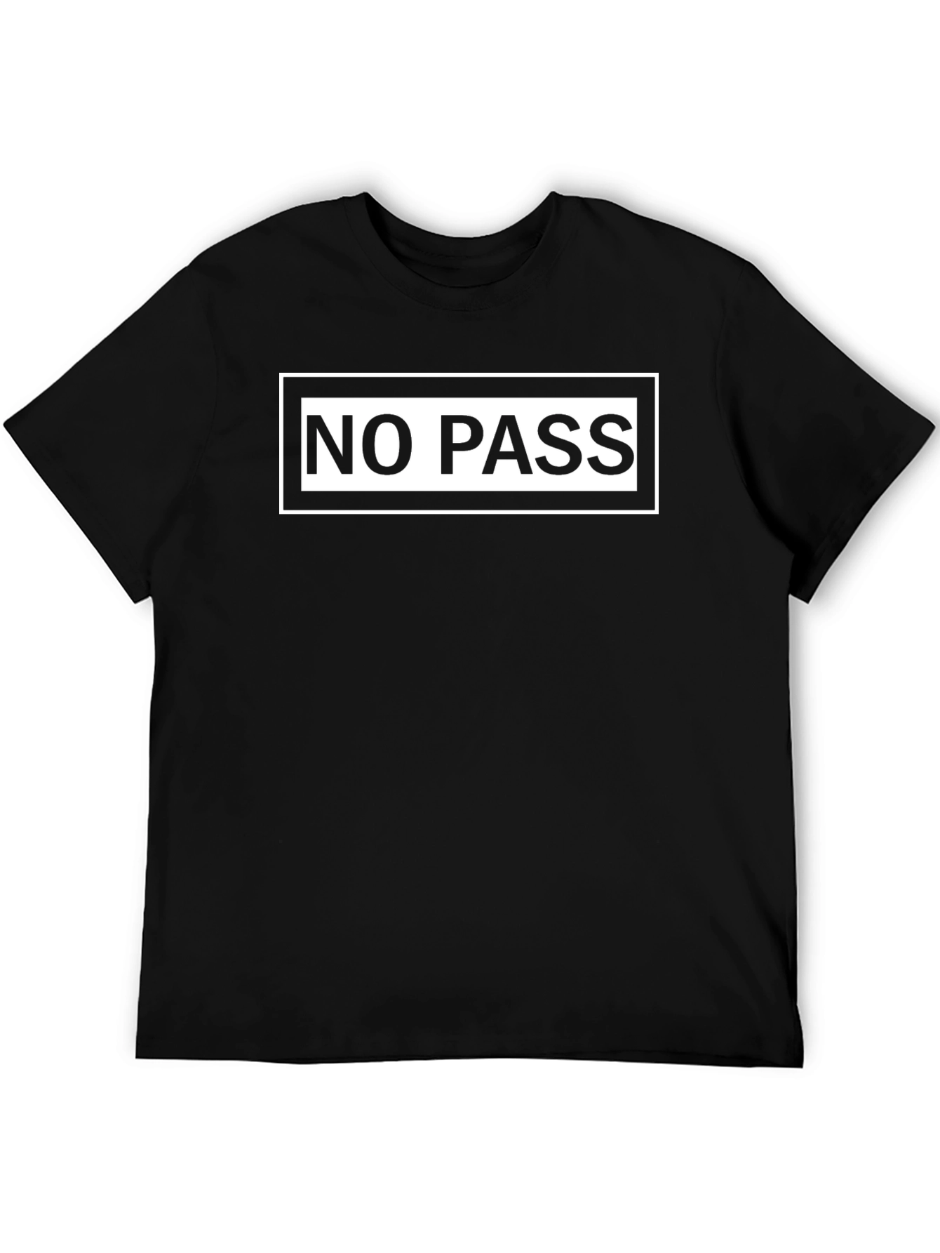 No Pass Graphic Tee - Black Casual T-Shirt