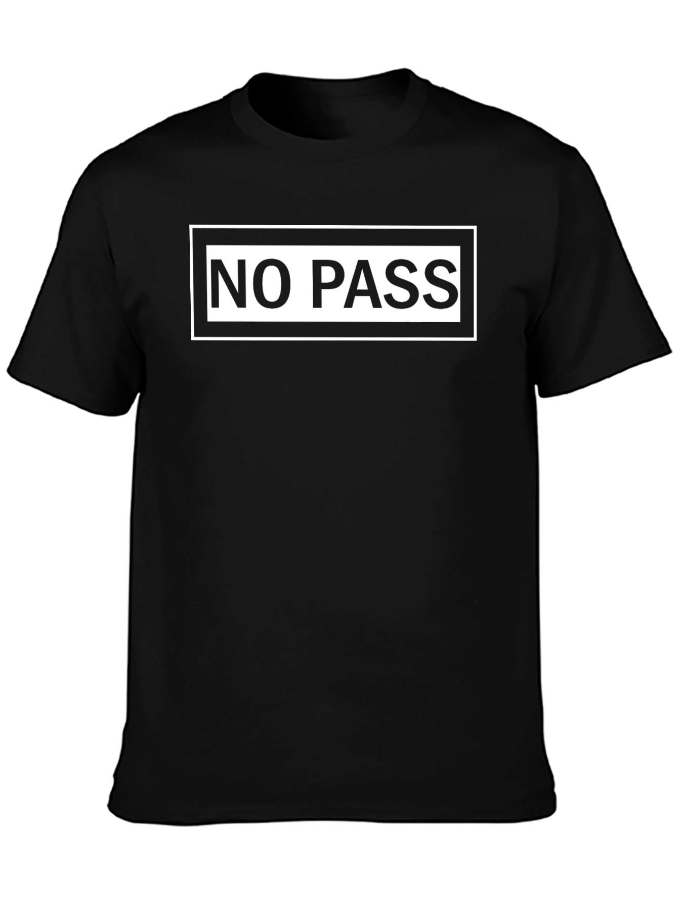 No Pass Graphic Tee - Black Casual T-Shirt