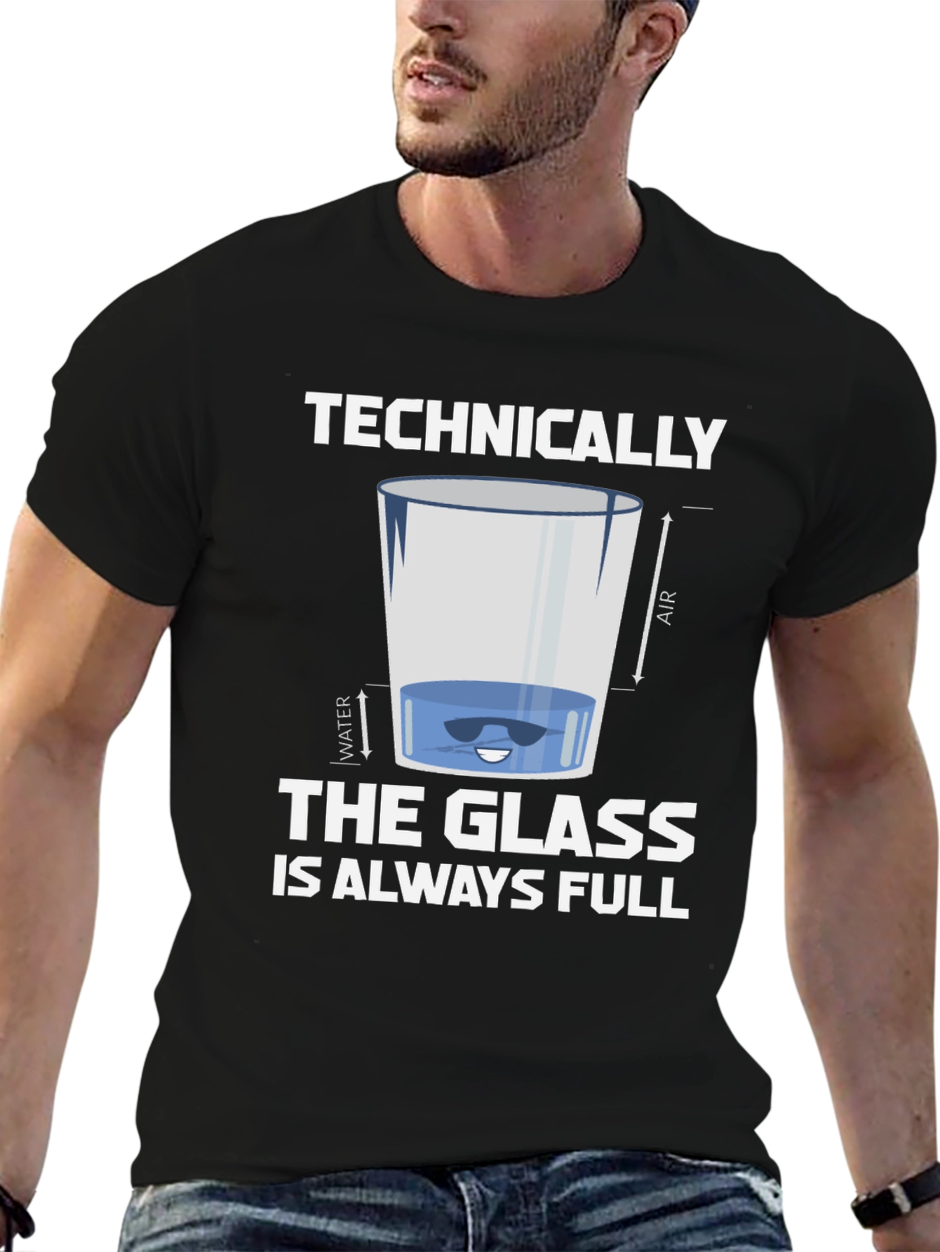 Technically The Glass Is Always Full Graphic Tee