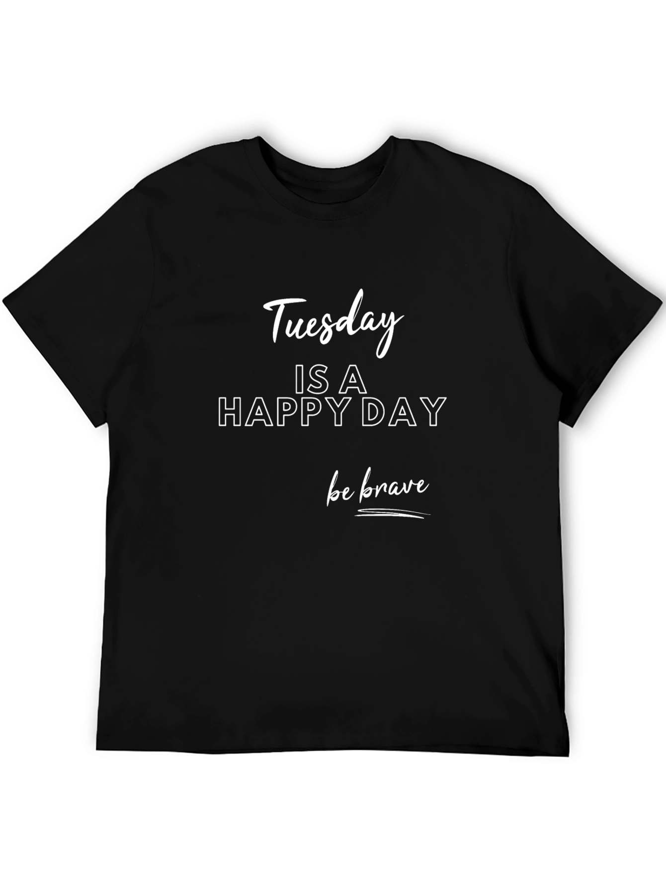 Tuesday Happy Day Graphic Tee - Black
