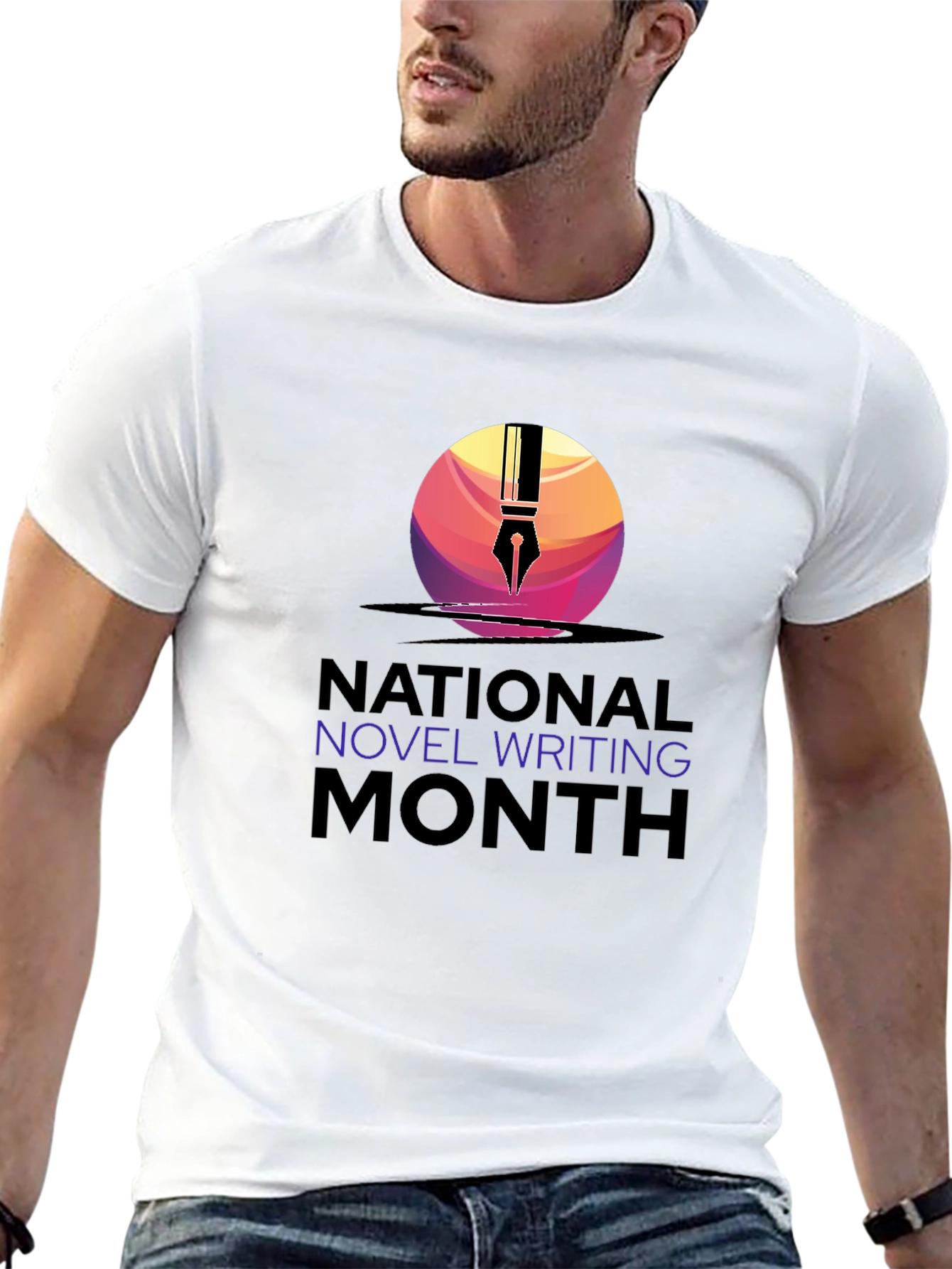 National Novel Writing Month T-Shirt - Mens Black Tee