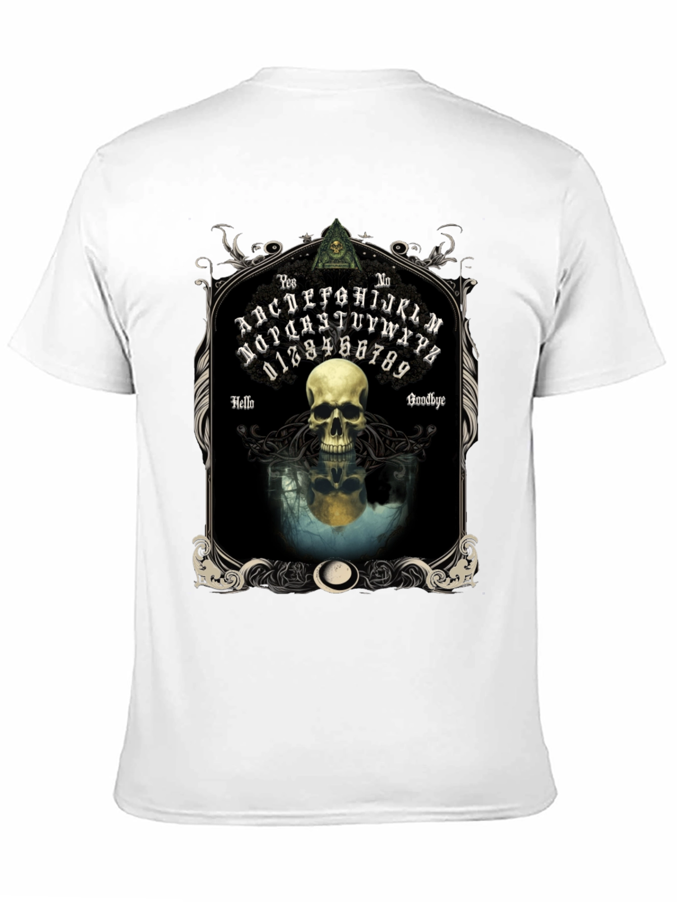 Ouija Board Skull Graphic Tee - Gothic Style