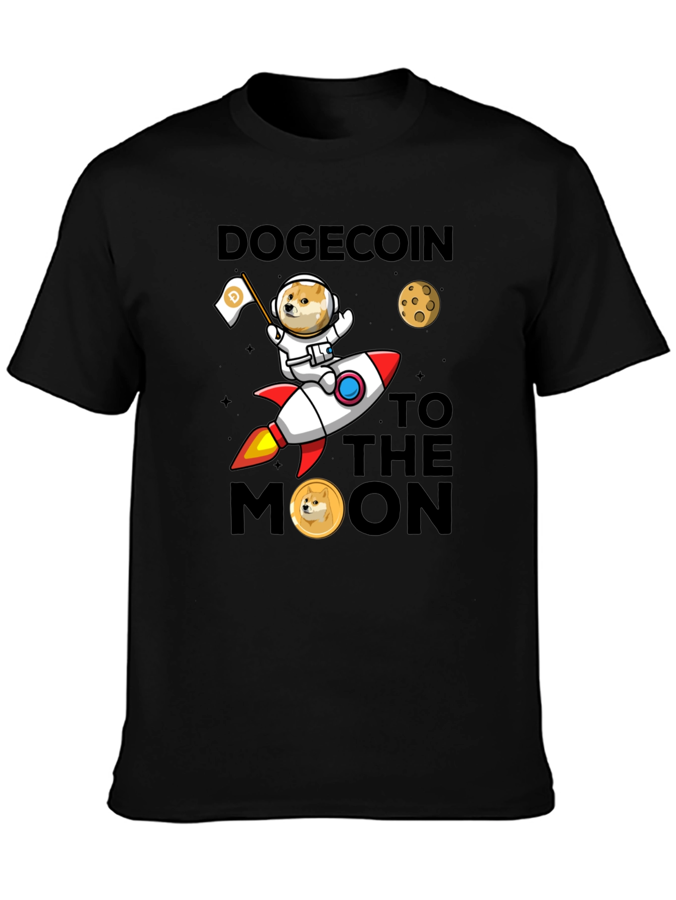 Dogecoin to the Moon Graphic T-Shirt