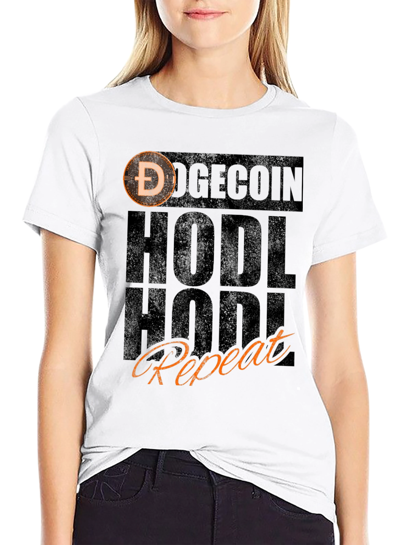 Doge HODL Repeat Black T-Shirt